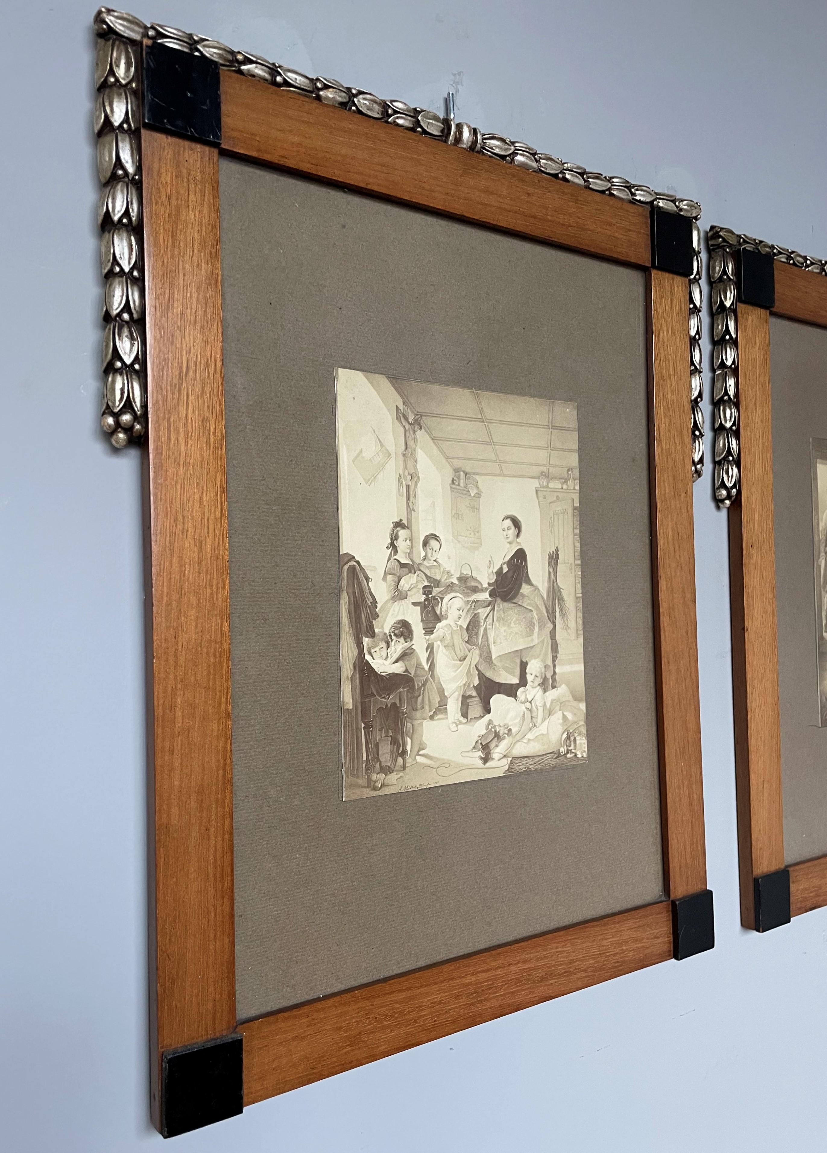 Stylish and perfectly handcrafted pair of classical Art Deco picture or photo frames.

If you are looking for the perfect picture frames for a pair of photos of your children or of you and your wife or husband then this early 1900s pair could be