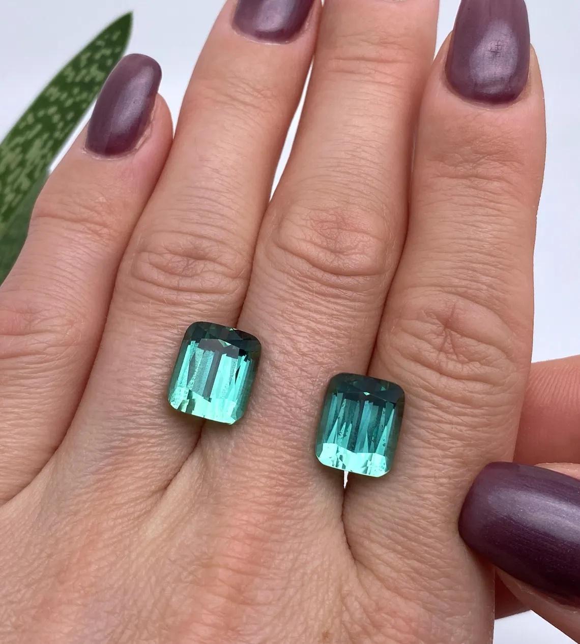 Coppia unica di tormaline laguna dell'Afghanistan, Kunar. Certificato GIA 16,25Ct in vendita 1