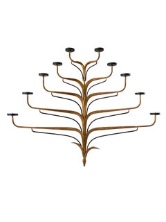 Unique Pair of Large Metal Candle Sconces