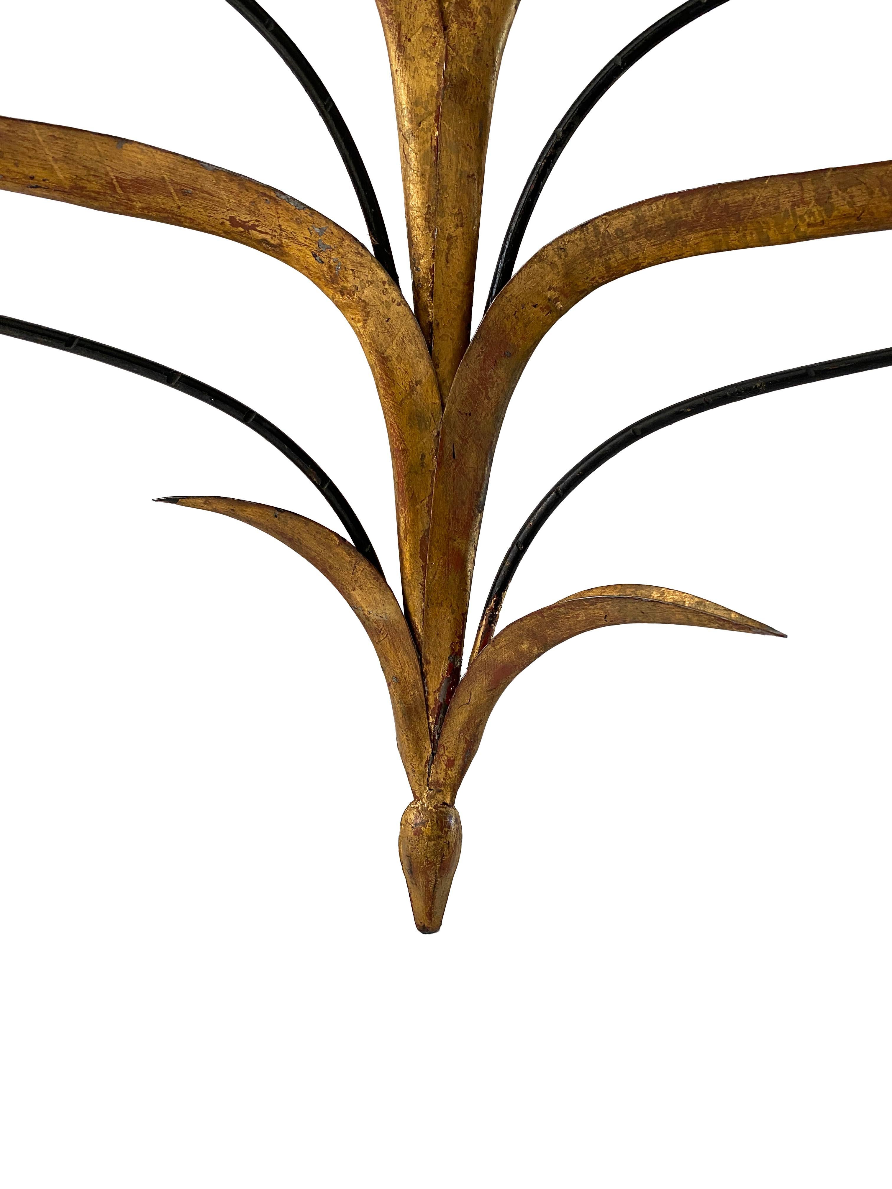 Unique Pair of Large Metal Candle Sconces For Sale 2