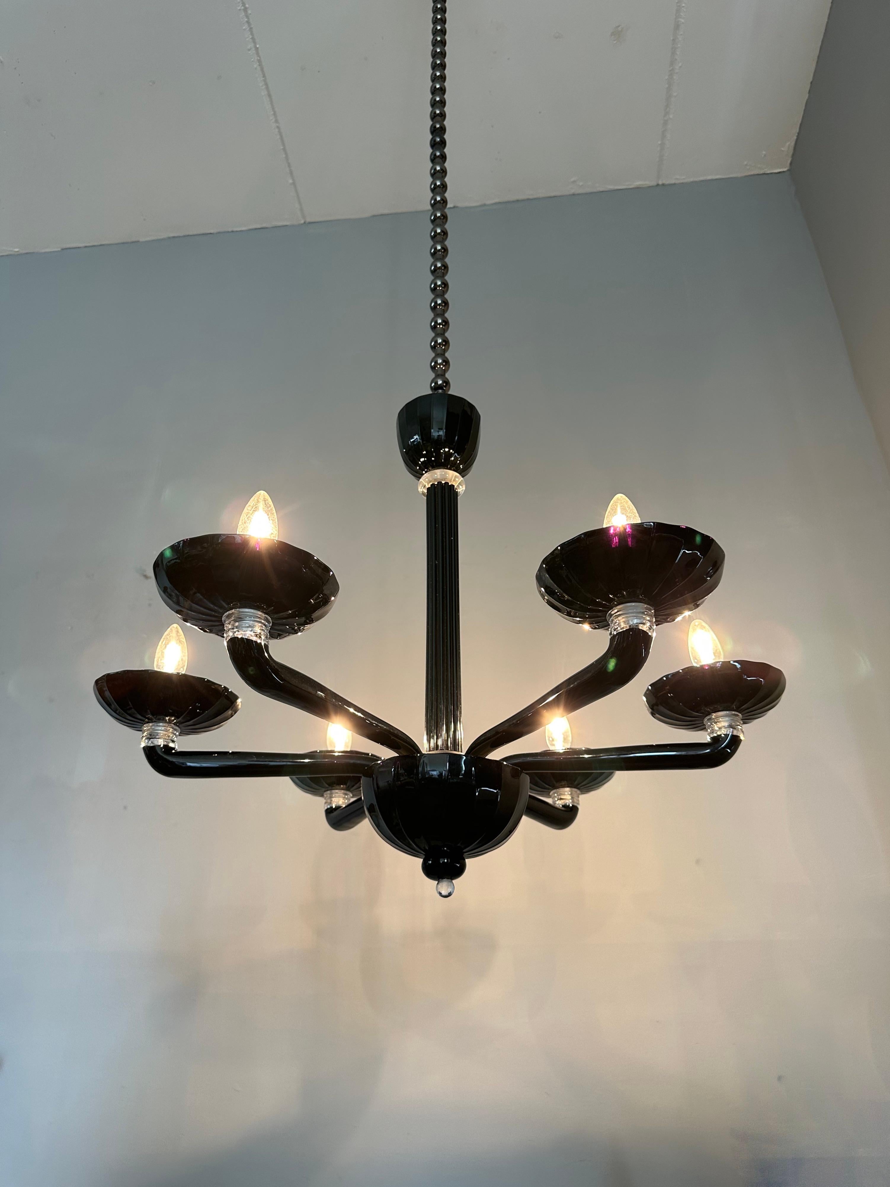 Unique Pair of Large Murano Chandeliers made by Barovier & Toso, Italy 1970-1979 For Sale 2