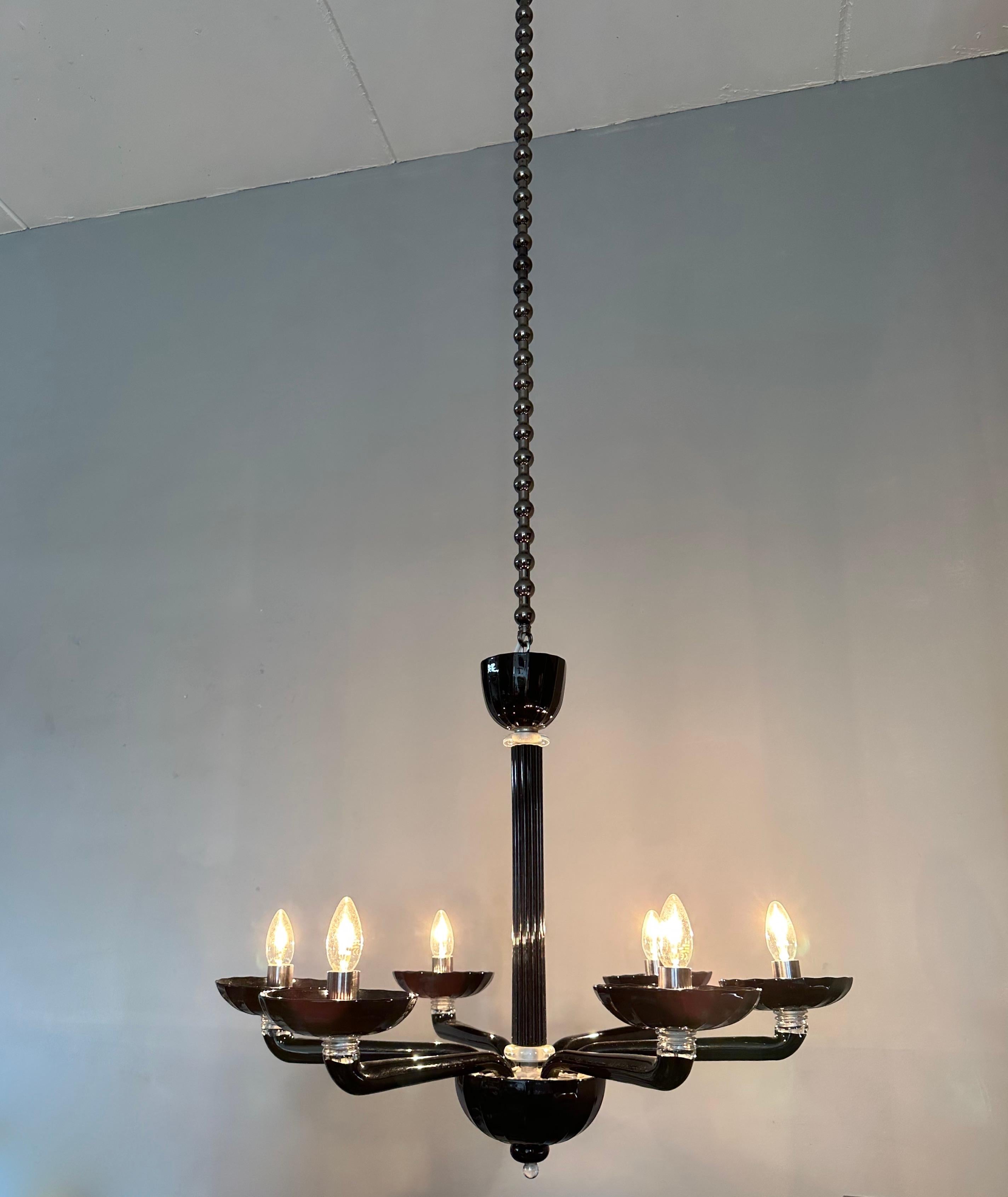 Unique Pair of Large Murano Chandeliers made by Barovier & Toso, Italy 1970-1979 For Sale 9