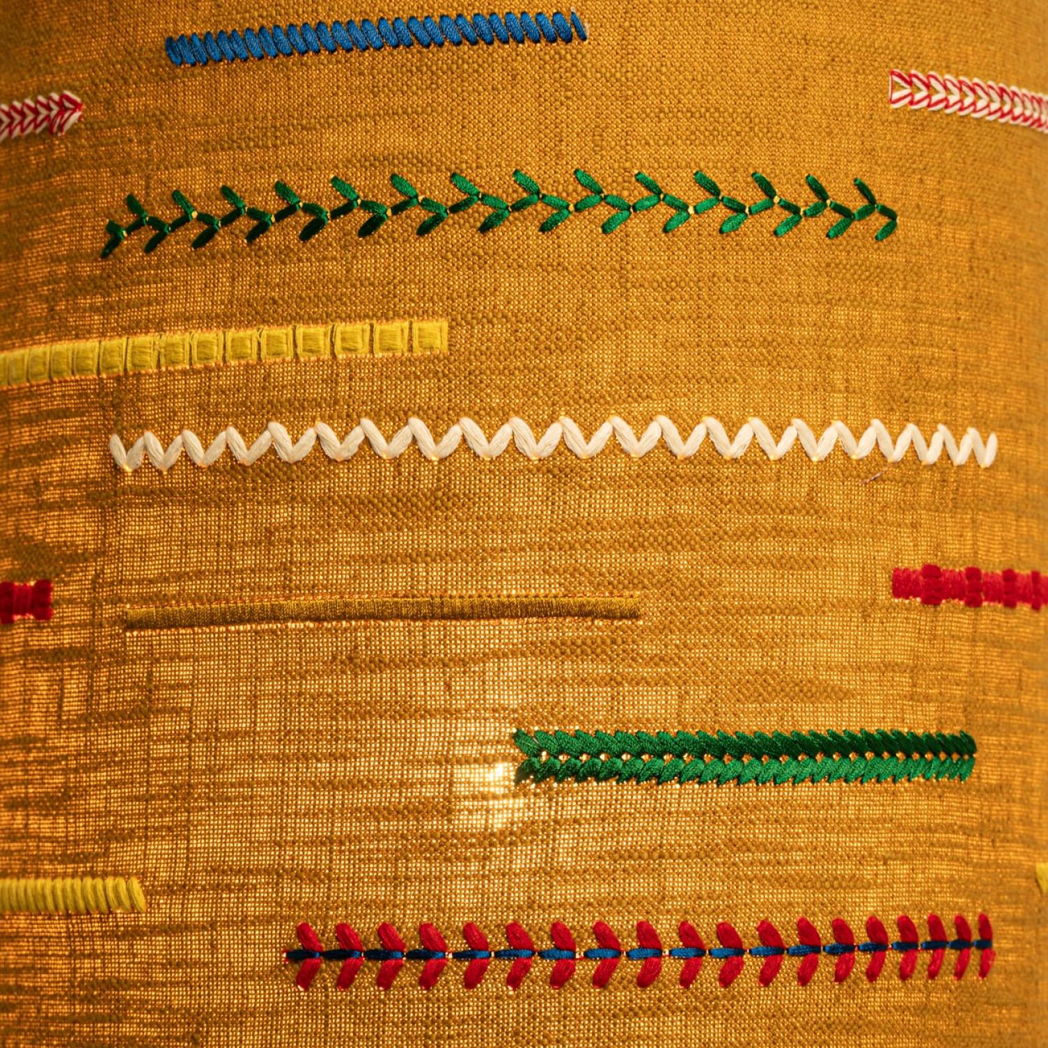 Unique pair of Large Scheurich Ceramic Lamps with New Custom Lampshades im Angebot 2