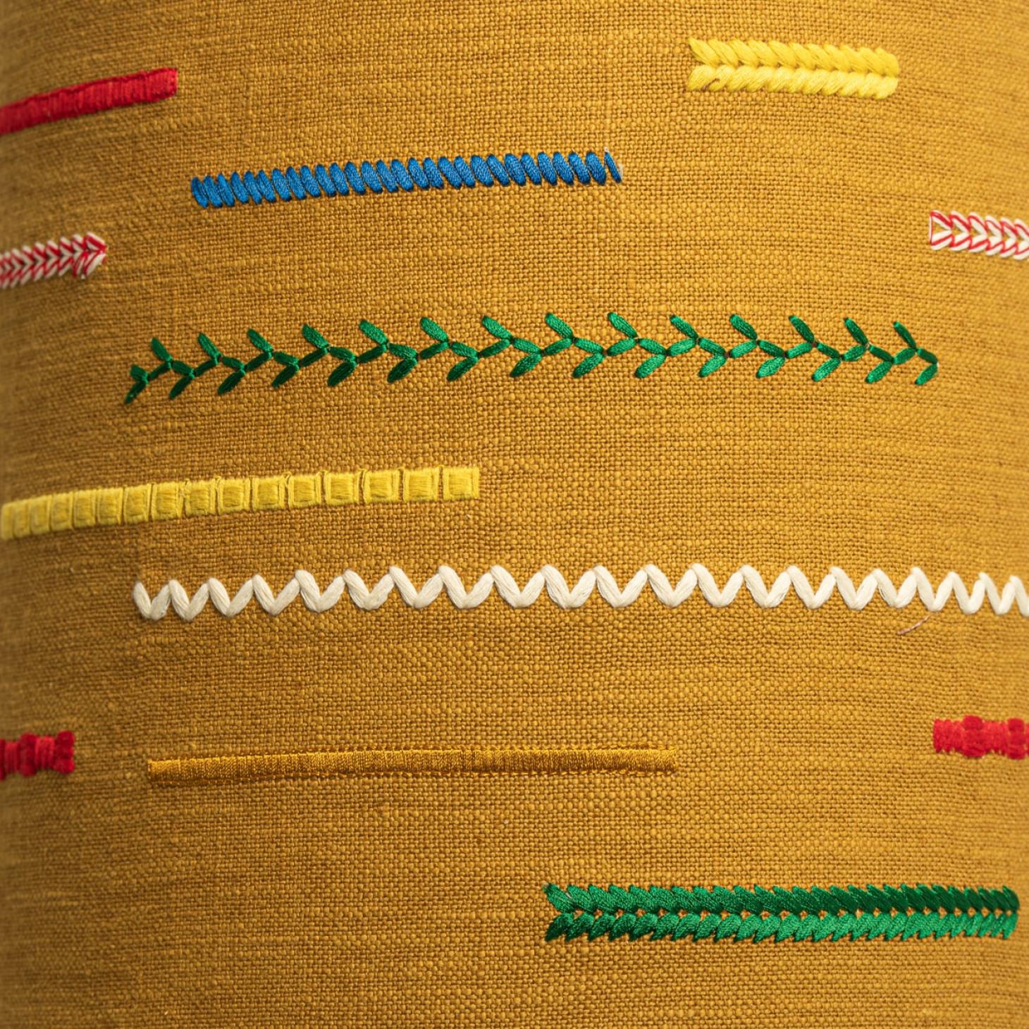 Unique pair of Large Scheurich Ceramic Lamps with New Custom Lampshades (Metall) im Angebot