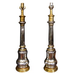 Unique Pair Of mercury Glass Lamps