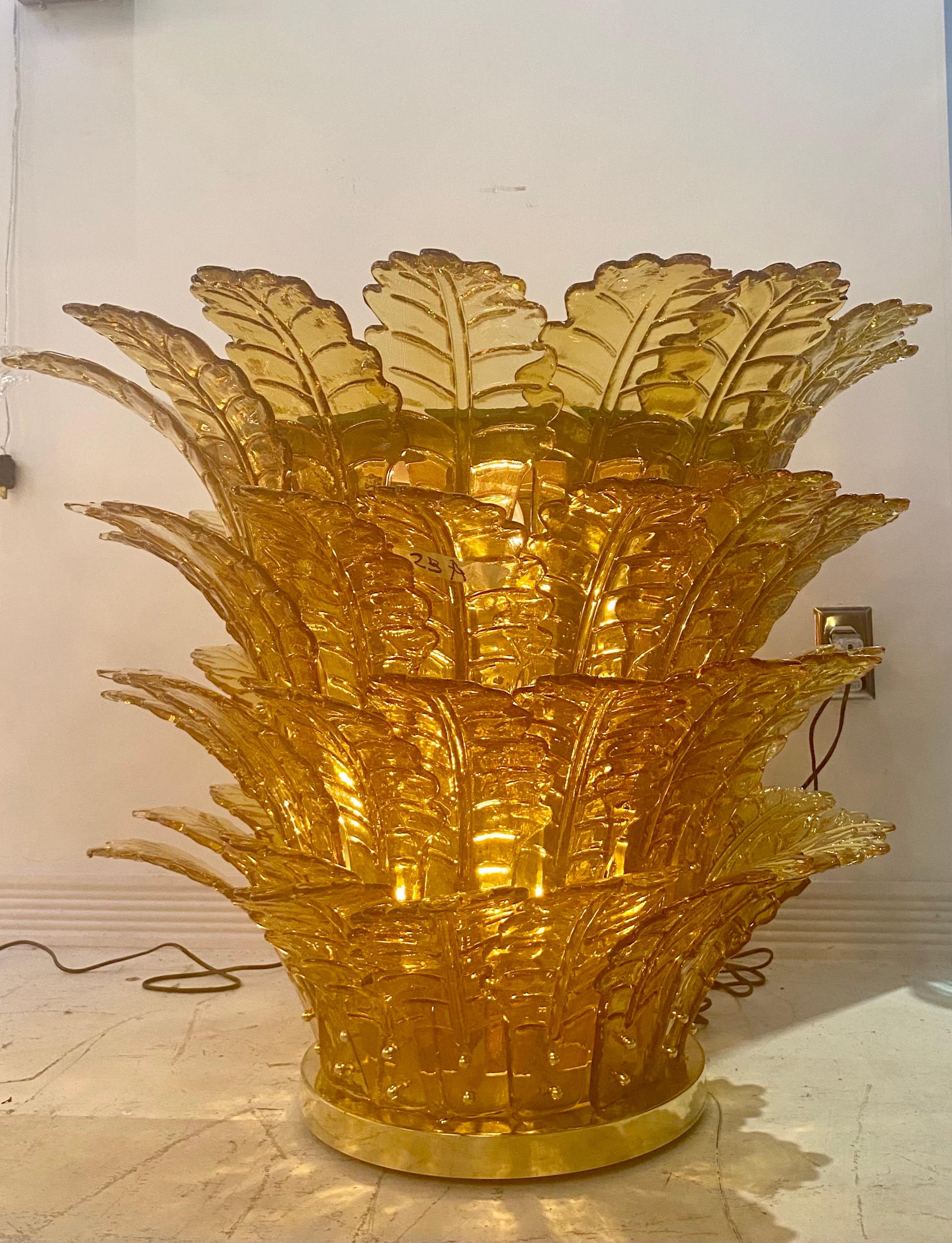 Unique Pair of Mid-Century Modern Murano Blown Glass Illuminating Side Tables For Sale 10