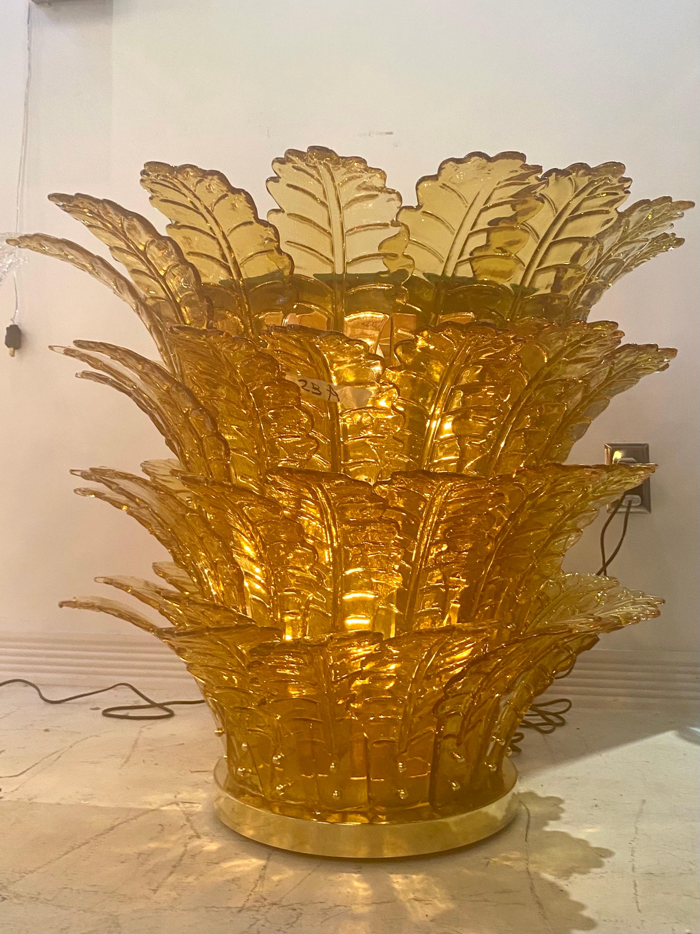 Unique Pair of Mid-Century Modern Murano Blown Glass Illuminating Side Tables For Sale 11