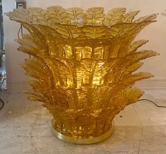 Unique Pair of Mid-Century Modern Murano Blown Glass Illuminating Side Tables