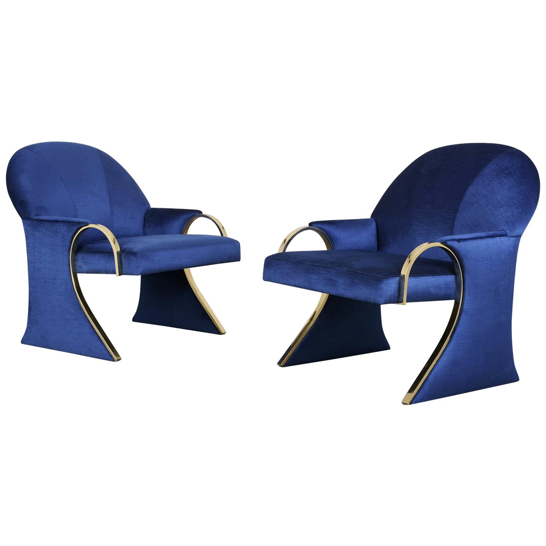 Pair of Vintage Modern Swivel Lounge Chairs at 1stDibs