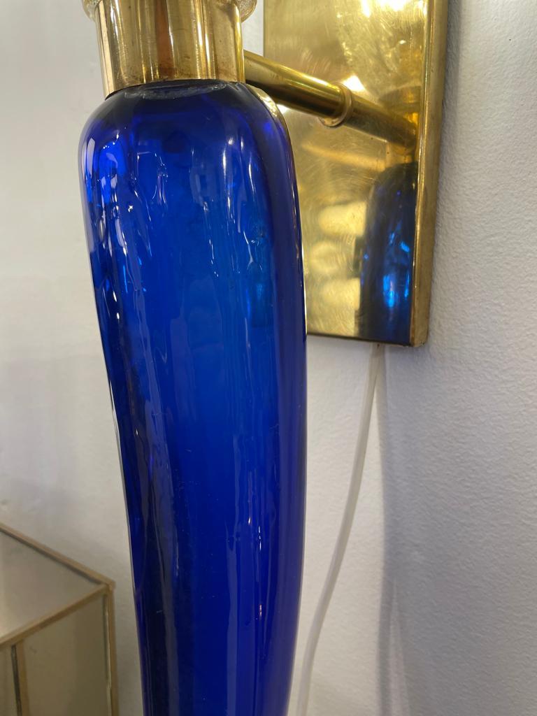 Italian Unique Pair of Murano Glass Sconces, Italy, 1980s For Sale