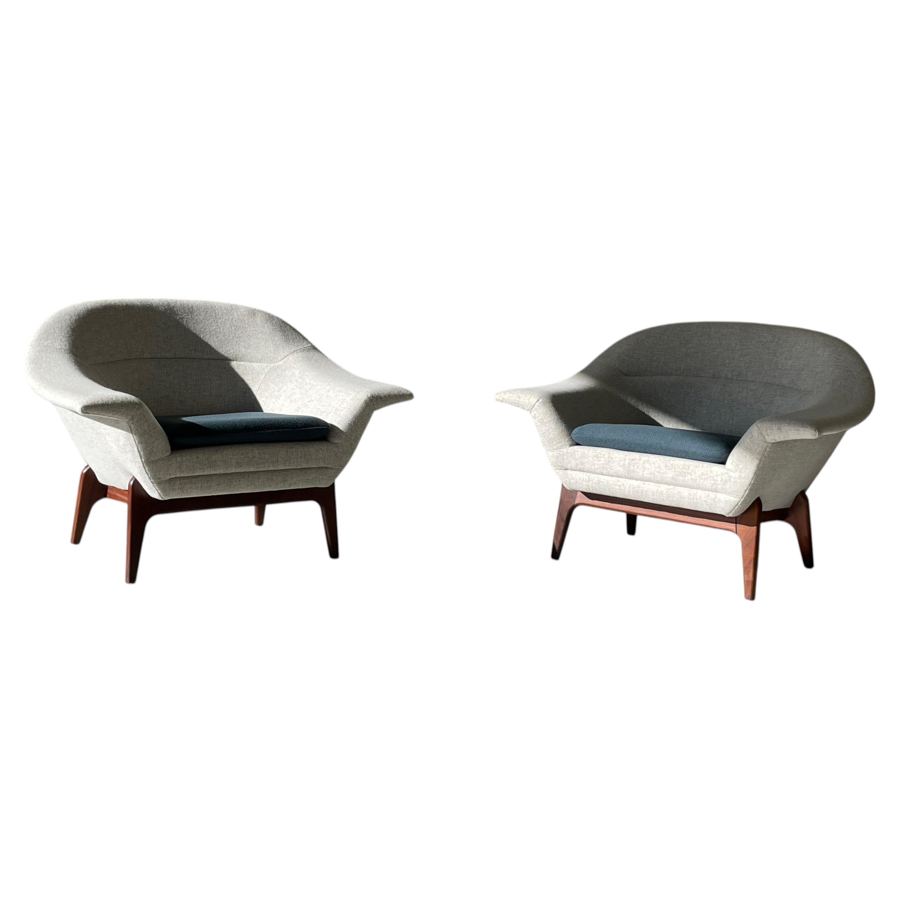 Einzigartiges Paar norwegischer Loungesessel aus der Mitte des Jahrhunderts, 1961 im Angebot