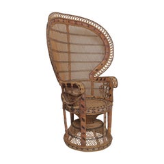 Superb Pair of Peacock Vintage Rattan Chairs