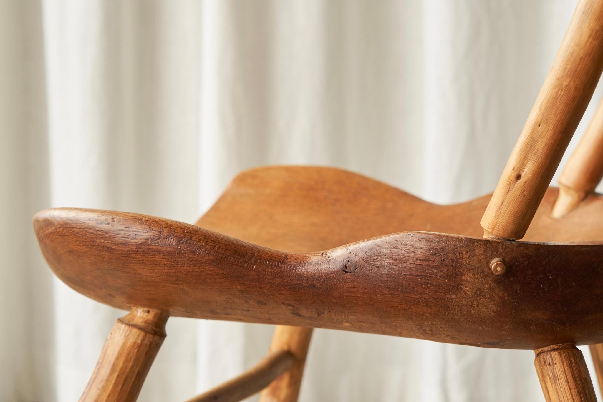 Paire unique de chaises d'appoint Bathsheba en chêne et hazel de Richard Lee, Royaume-Uni 1994 en vente 7