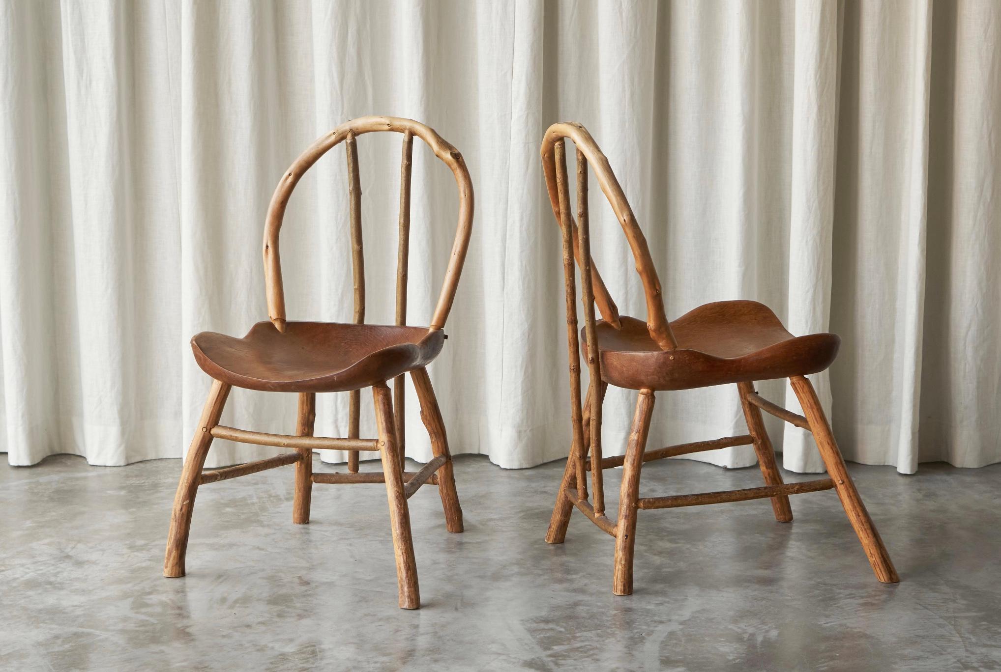 Paire unique de chaises d'appoint Bathsheba en chêne et hazel de Richard Lee, Royaume-Uni 1994 Bon état - En vente à Meer, VAN
