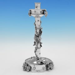 Unique Pair of Sterling Silver Candlesticks by Michael Bolton - London 1996