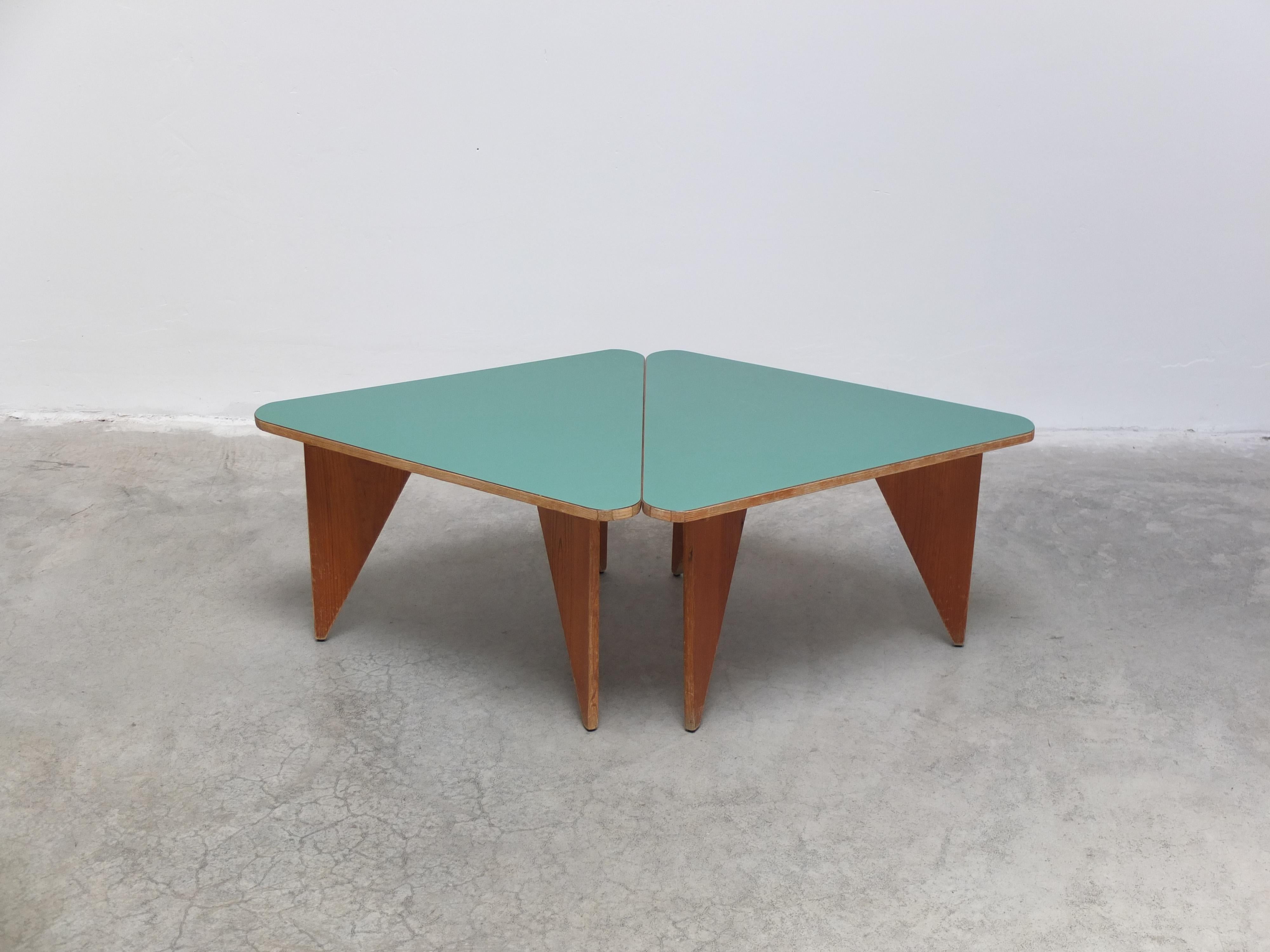 Unique Pair of Triangular Coffee or Side Tables, 1960s For Sale 9