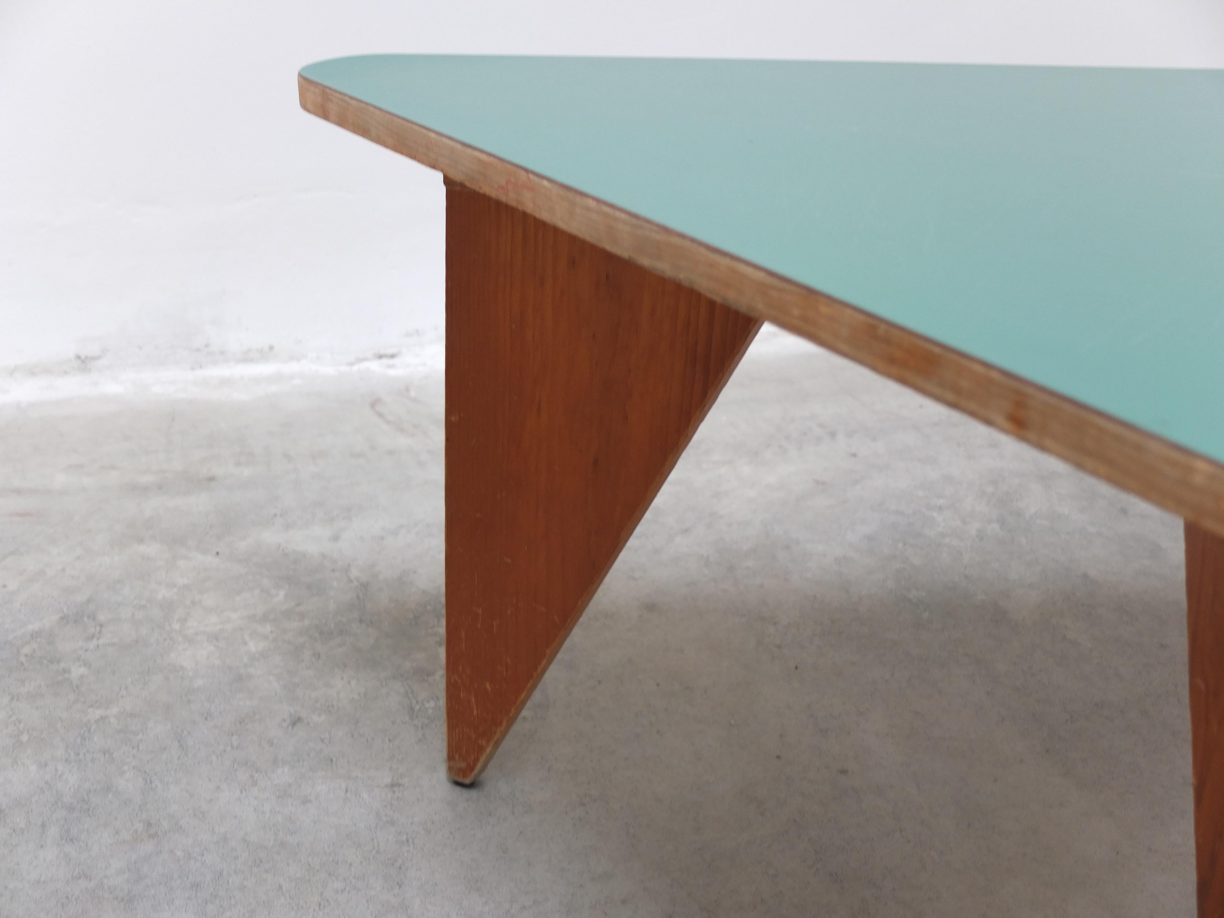 Formica Unique Pair of Triangular Coffee or Side Tables, 1960s For Sale