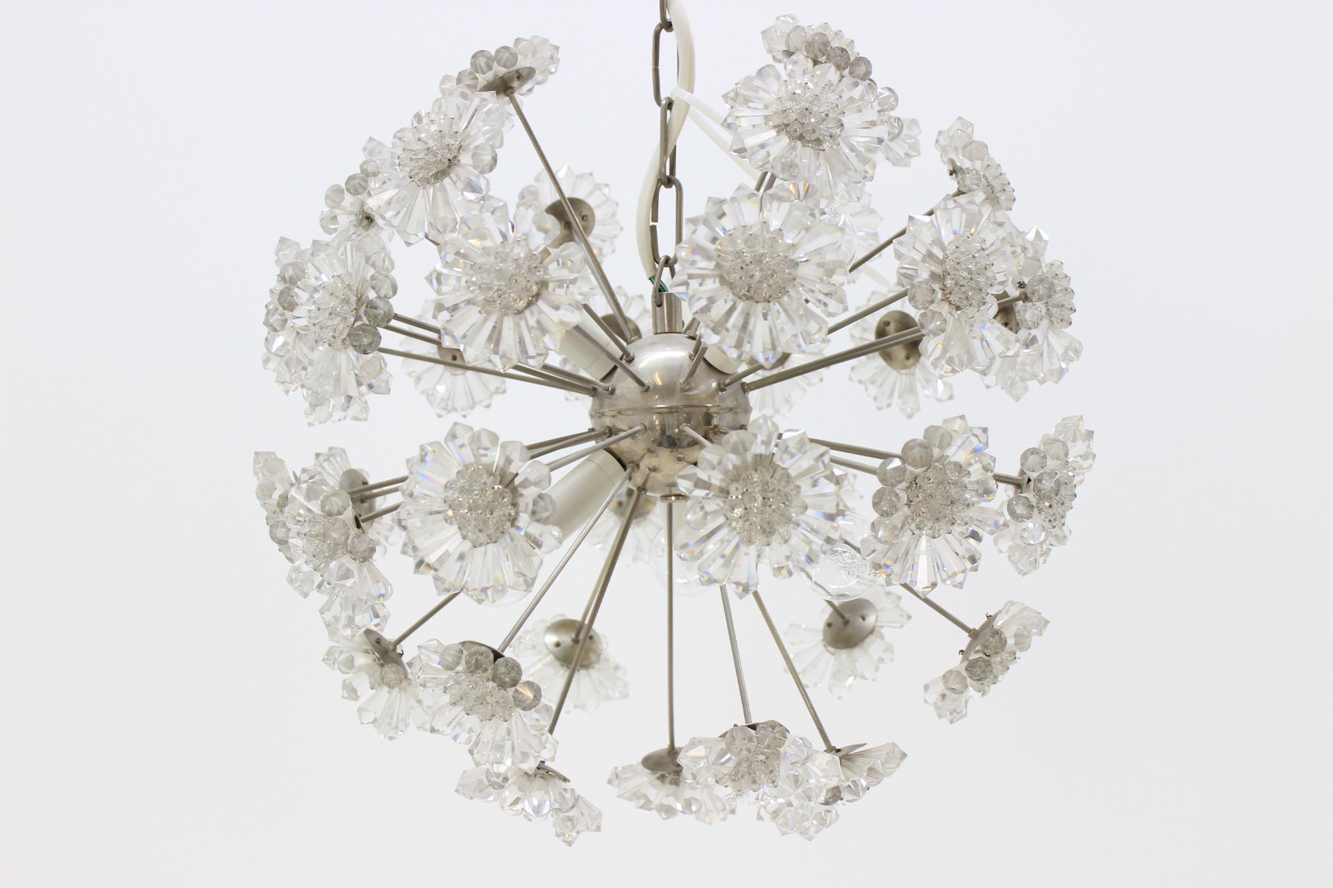 Czech Unique Pair of Two Emil Stejnar Style Sputnik Chandeliers, 1970s For Sale