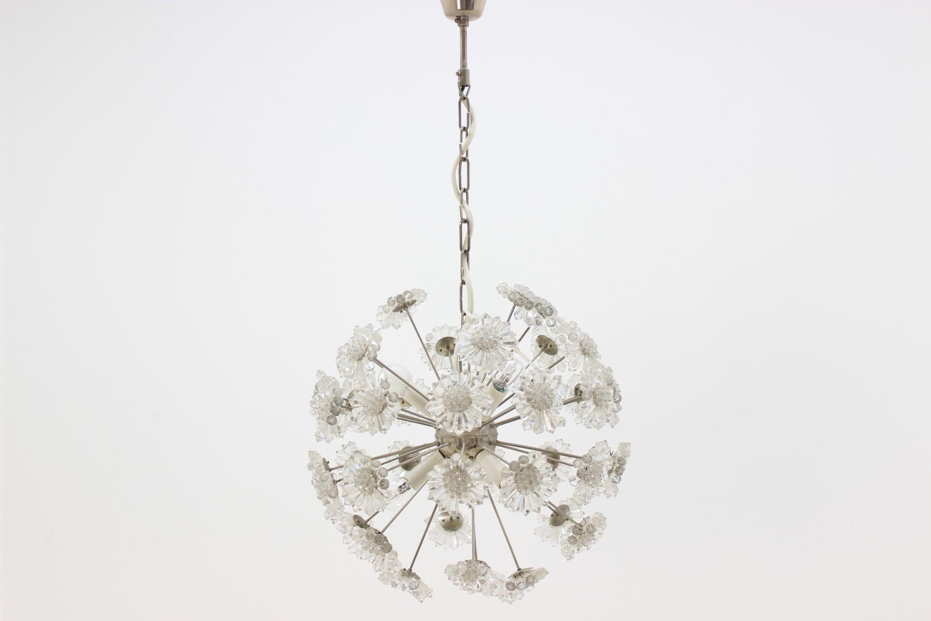 Unique Pair of Two Emil Stejnar Style Sputnik Chandeliers, 1970s In Good Condition For Sale In Praha, CZ