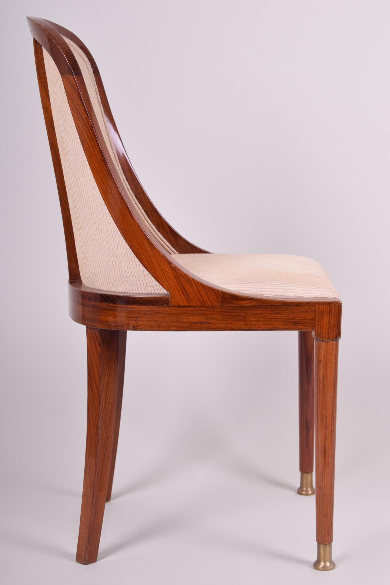 Art Deco Unique Palisander Artdeco Chair from Czechia, 1920-1929 Restored, New Upholstery