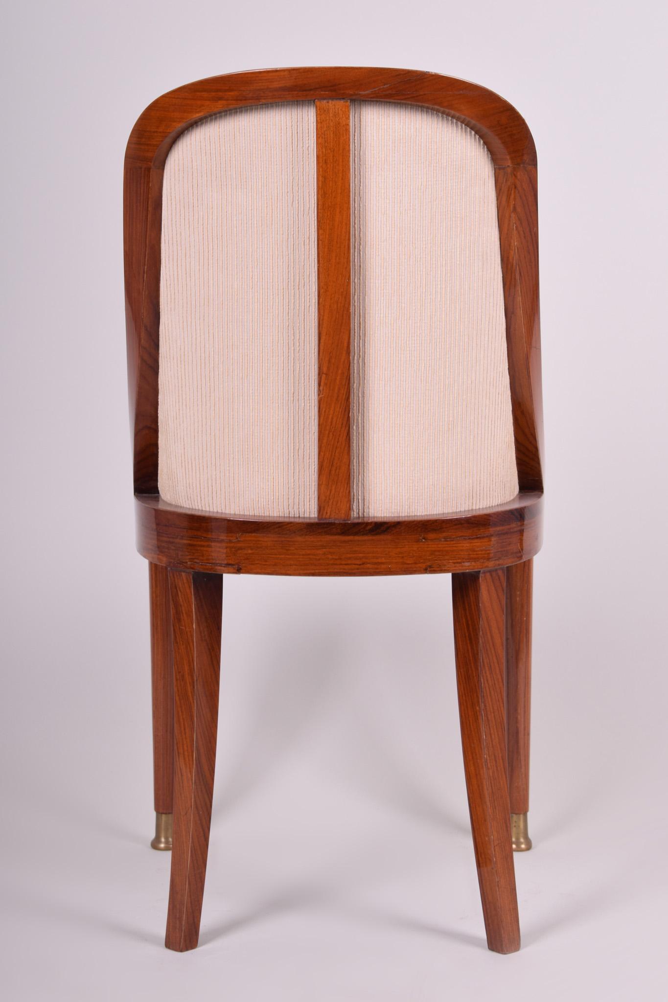 Unique Palisander Artdeco Chair from Czechia, 1920-1929 Restored, New Upholstery In Good Condition In Horomerice, CZ