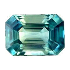 Unique Parti Bi Colour Natural 0.92ct Sapphire Blue Green Octagon 6.7x4.5mm VVS