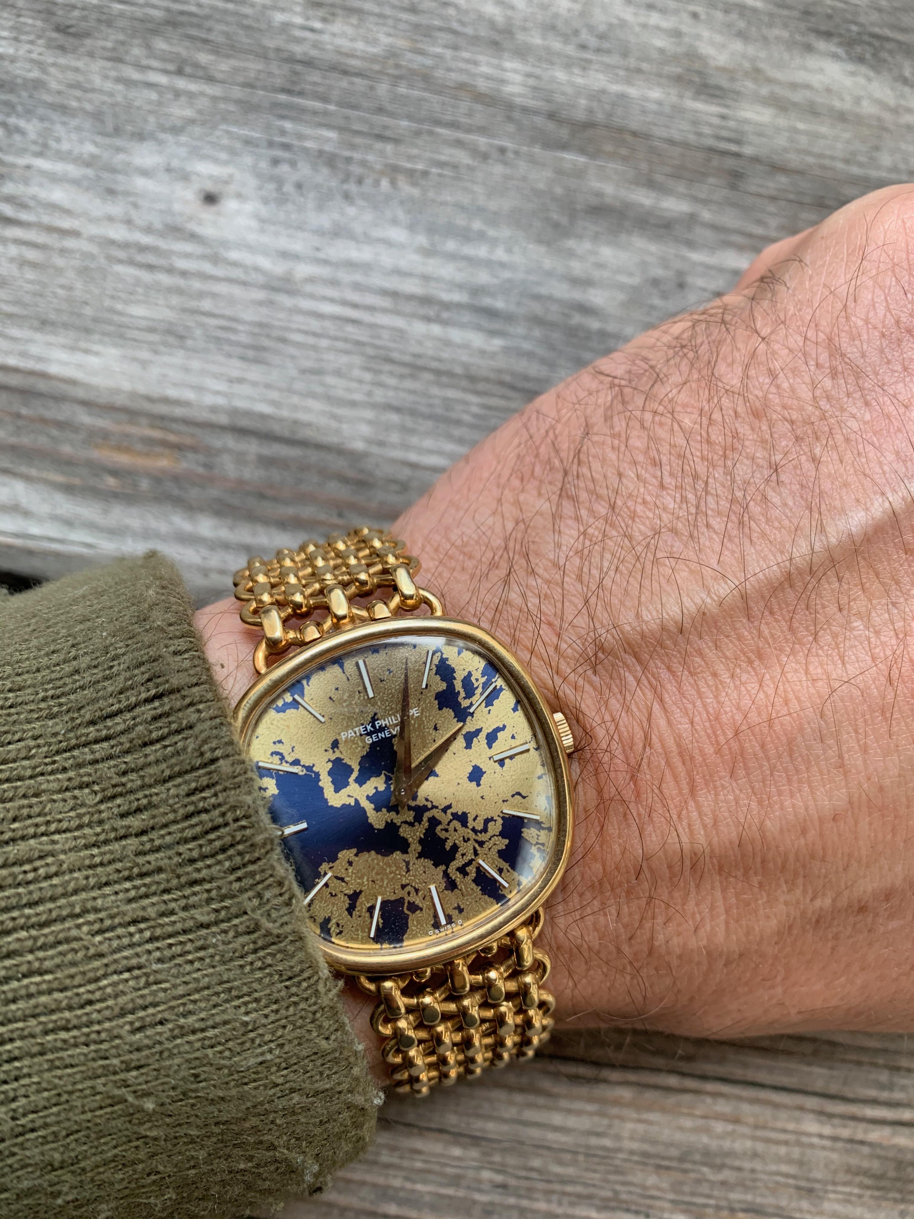 Unique Patek Philippe 3844 with Amazing Worldmap Dial / 4. of july ! For Sale 6
