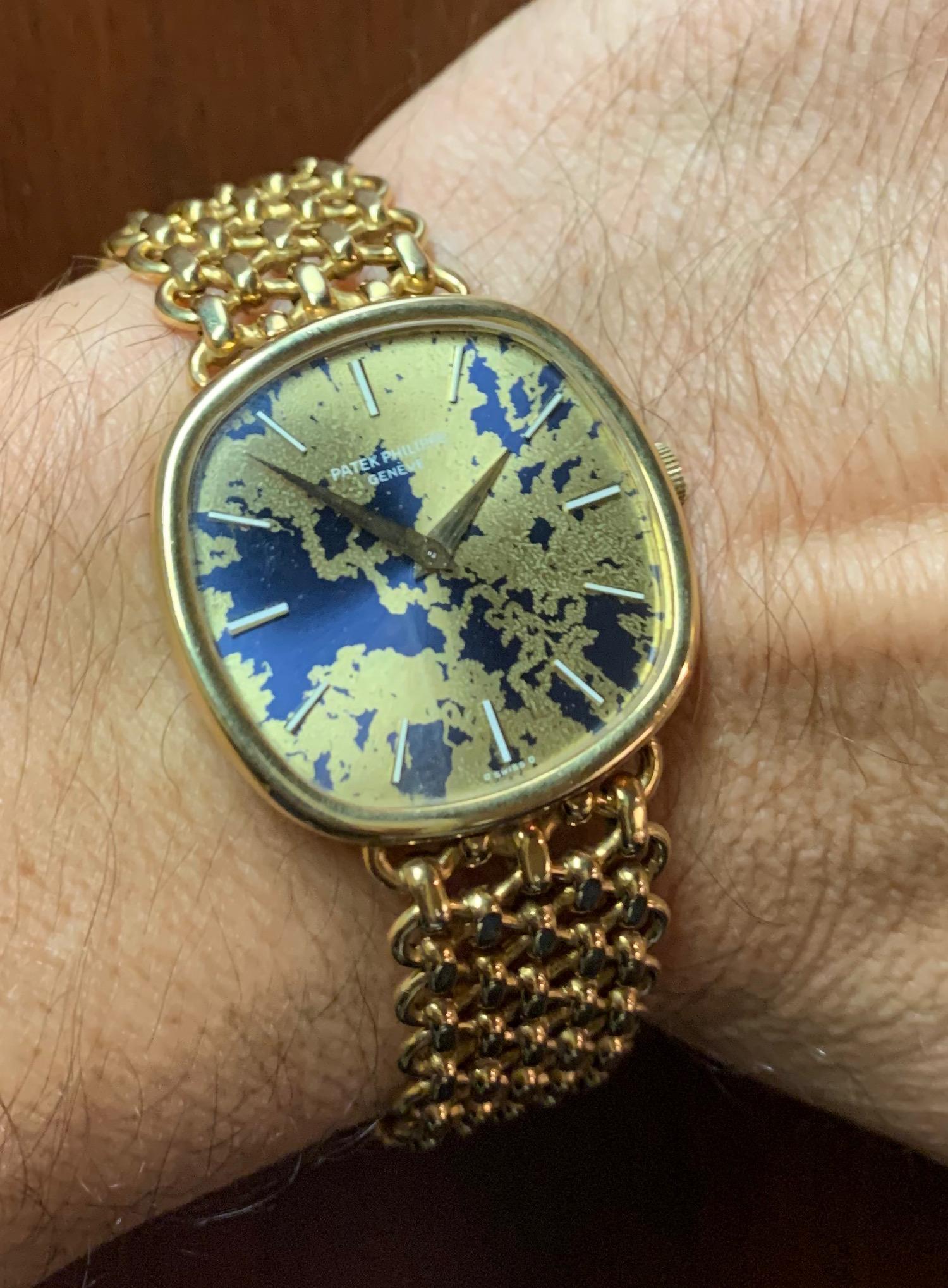 Modern Unique Patek Philippe 3844 with Amazing Worldmap Dial / 4. of july ! For Sale