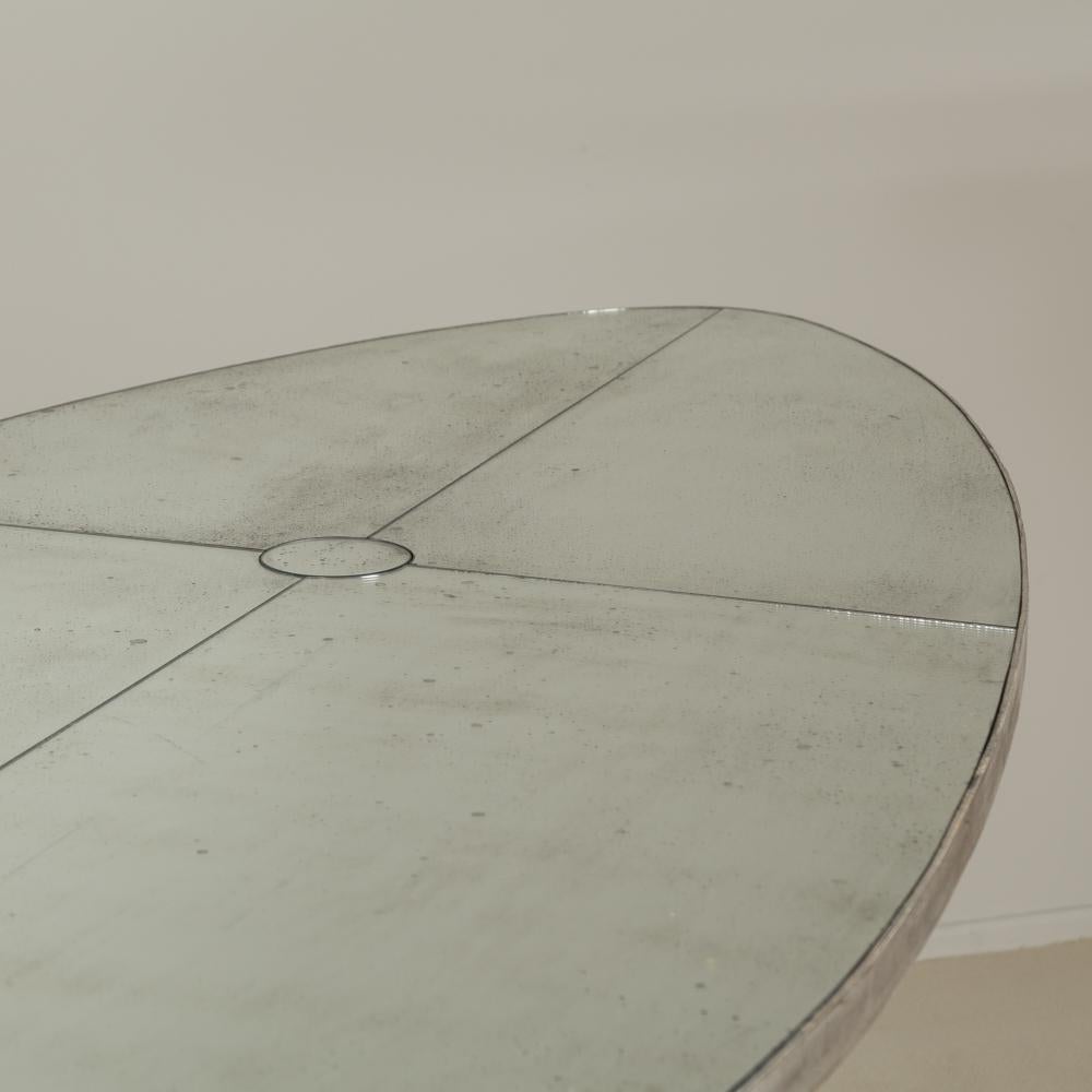 Modern Unique Patinated Cast Iron Oval Centre Table 