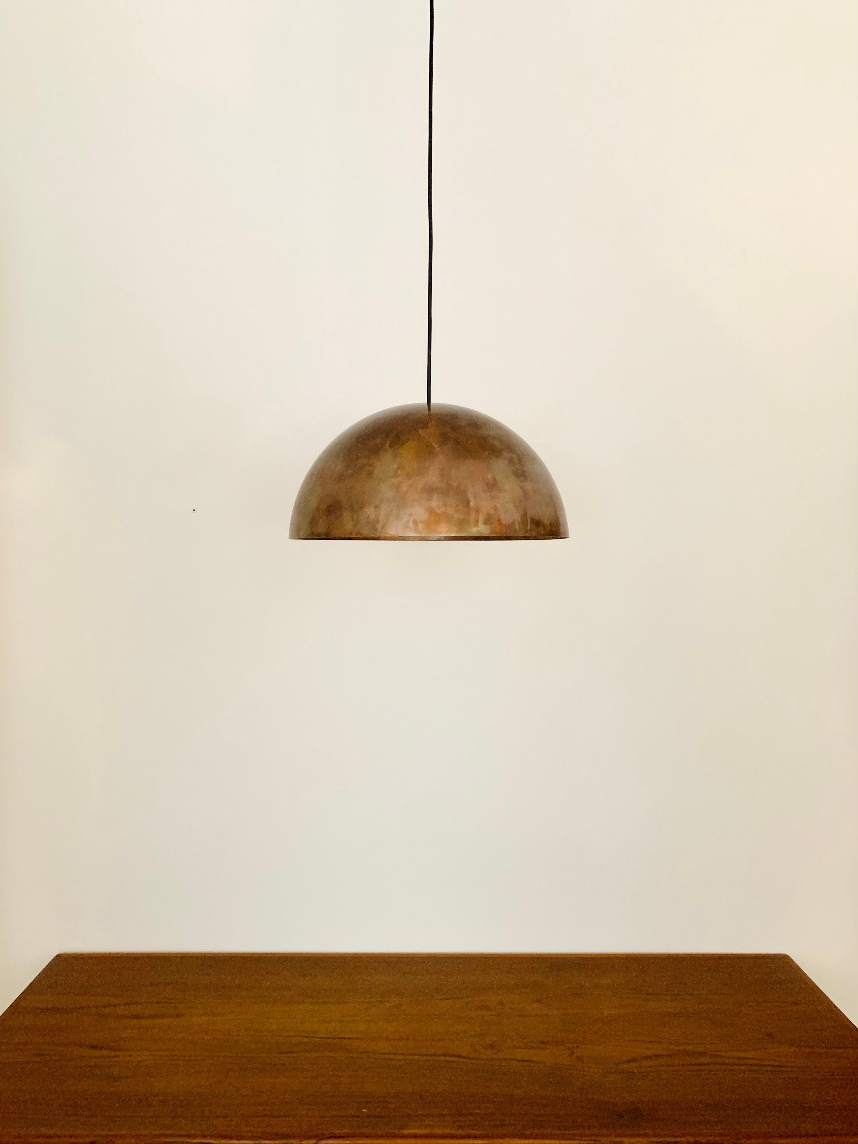 Unique Patinated Copper Dome Pendant Lamp by Beisl For Sale 1