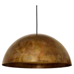 Vintage Unique Patinated Copper Dome Pendant Lamp by Beisl