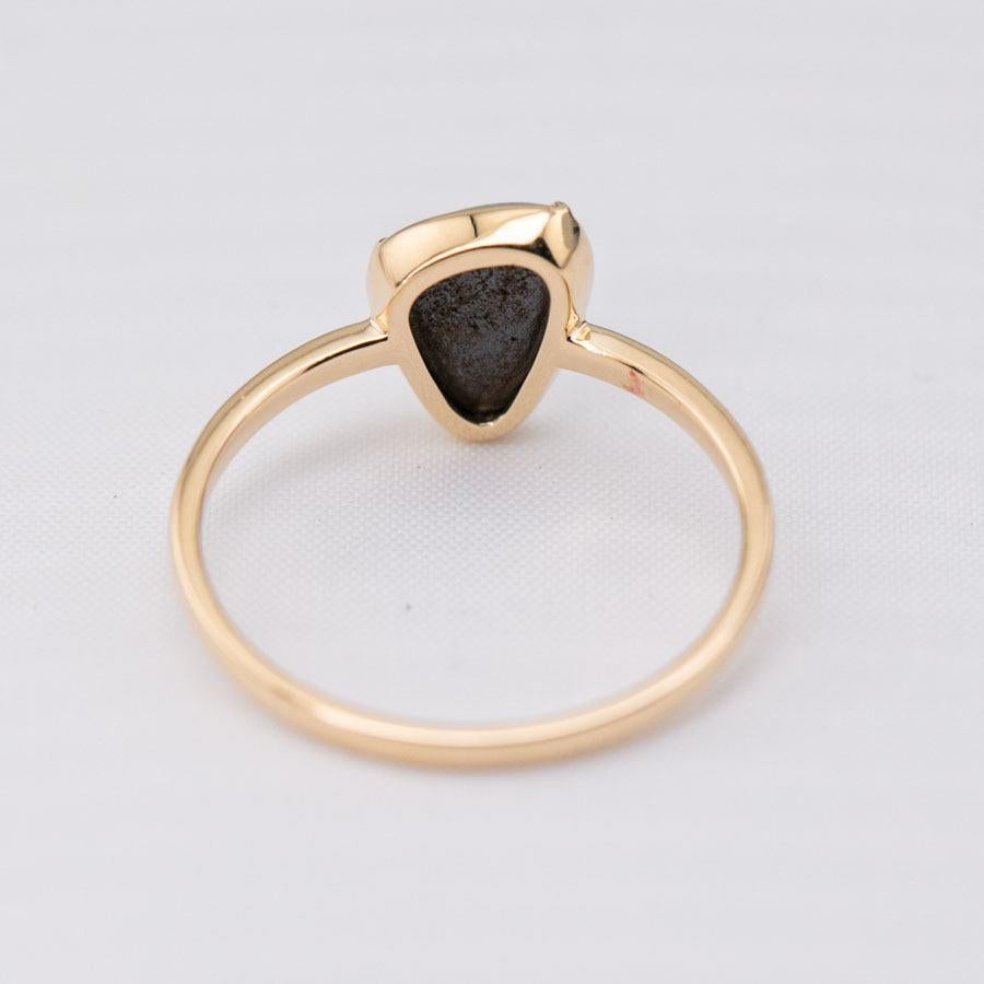 Women's or Men's Unique Pattern Doublet Opal Engagement Ring 18K Yellow Gold