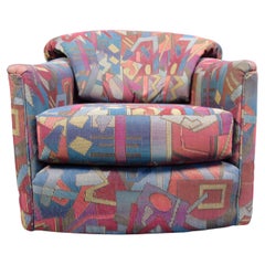 Unique Pattern Mid-Century Swivel Lounge Chair