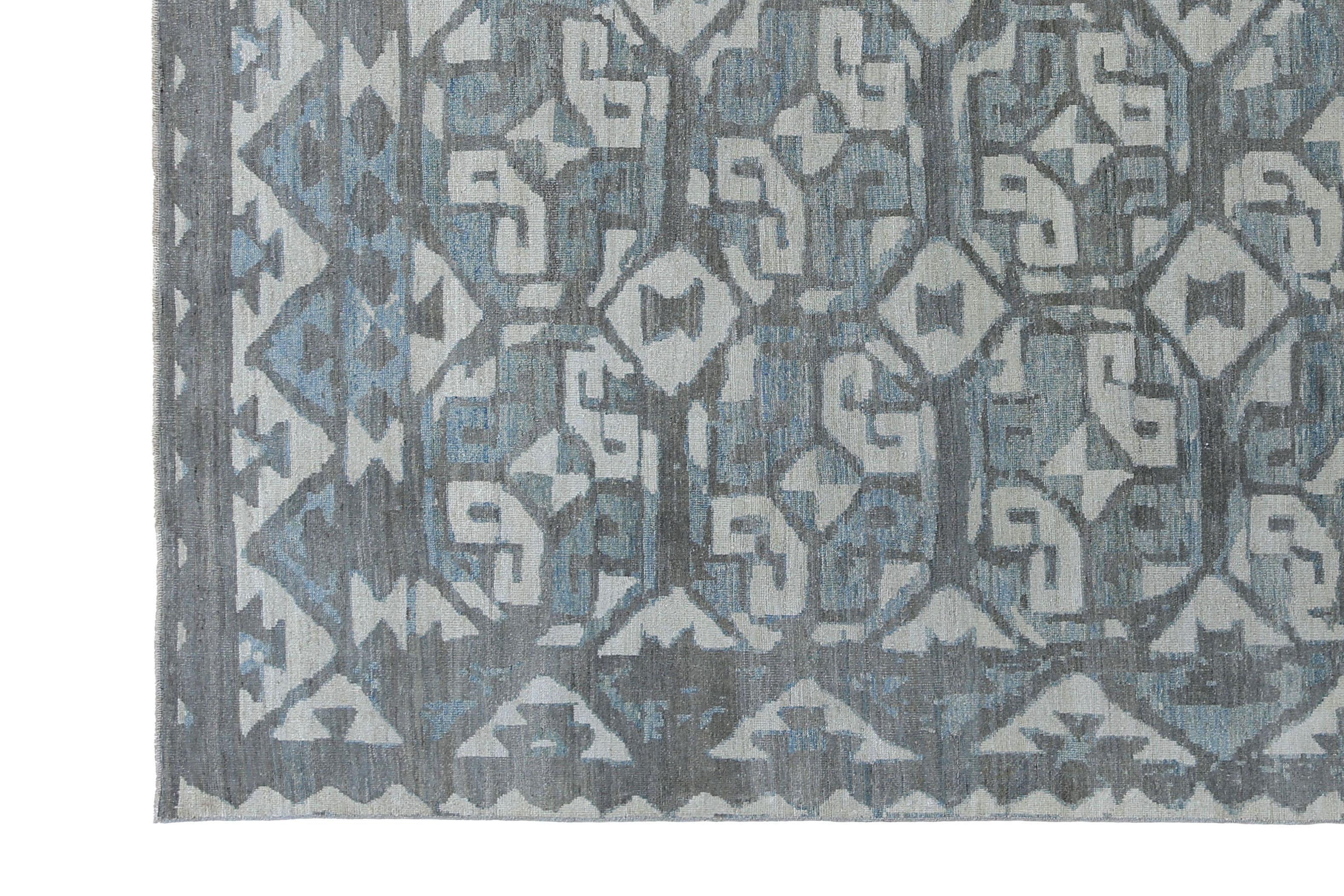 Afghanistan Sultanabad Bereich Teppiche CIRCA 1990 - Wolle Blau Braun Elfenbein - 95512 im Angebot 6