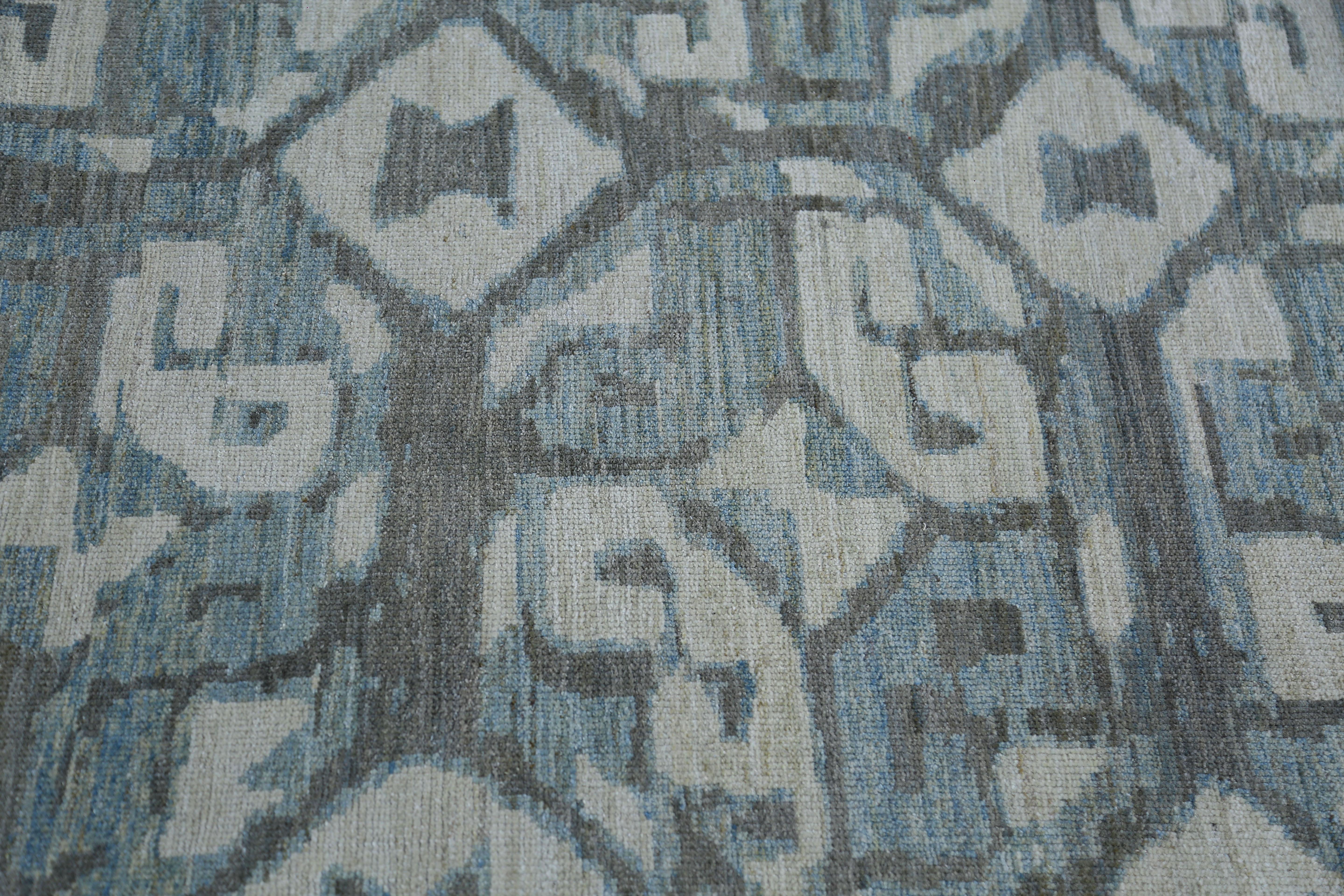 Afghanistan Sultanabad Bereich Teppiche CIRCA 1990 - Wolle Blau Braun Elfenbein - 95512 im Zustand „Hervorragend“ im Angebot in Dallas, TX