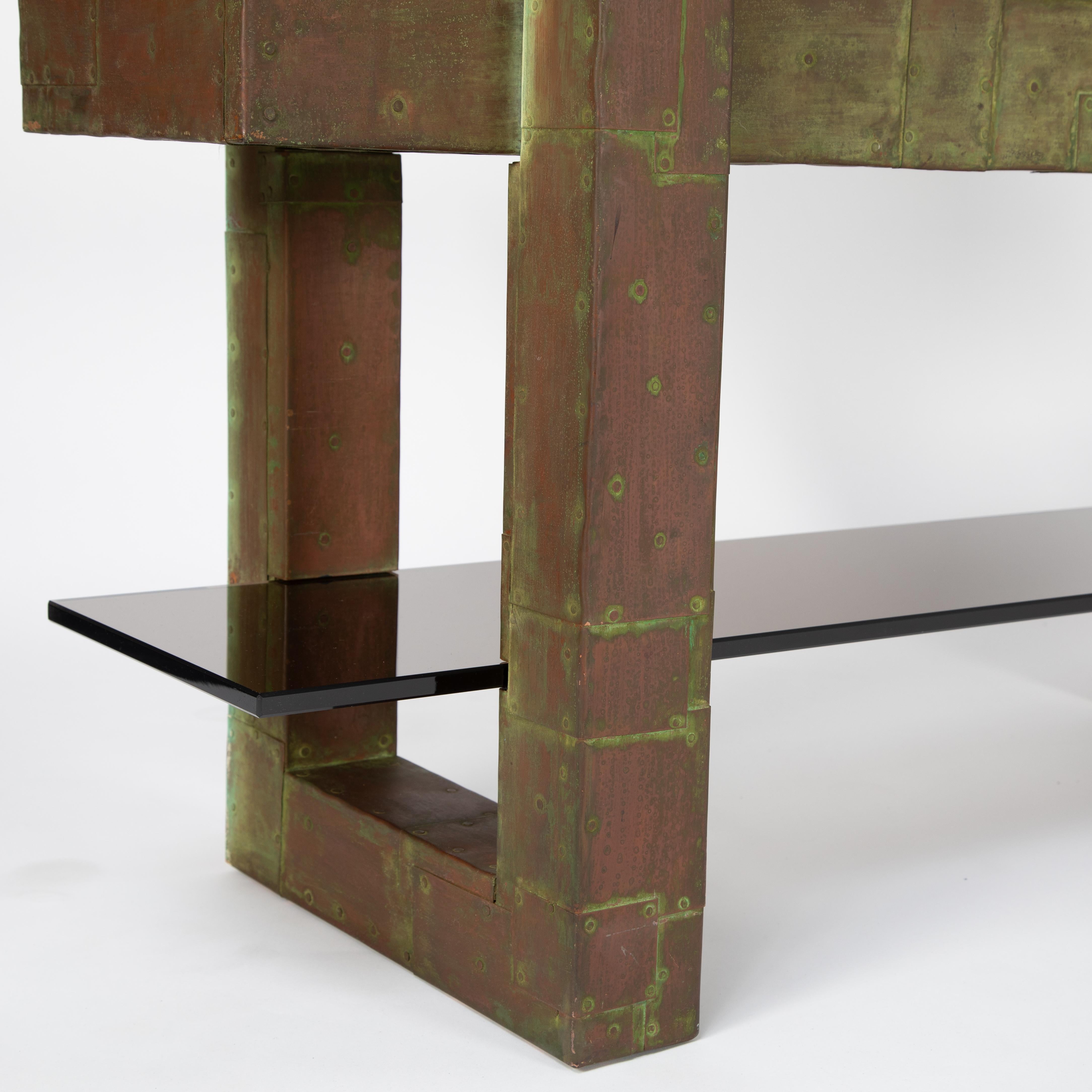 Unique Paul Evans Copper Patchwork Shelving Unit, circa 1968 For Sale 3