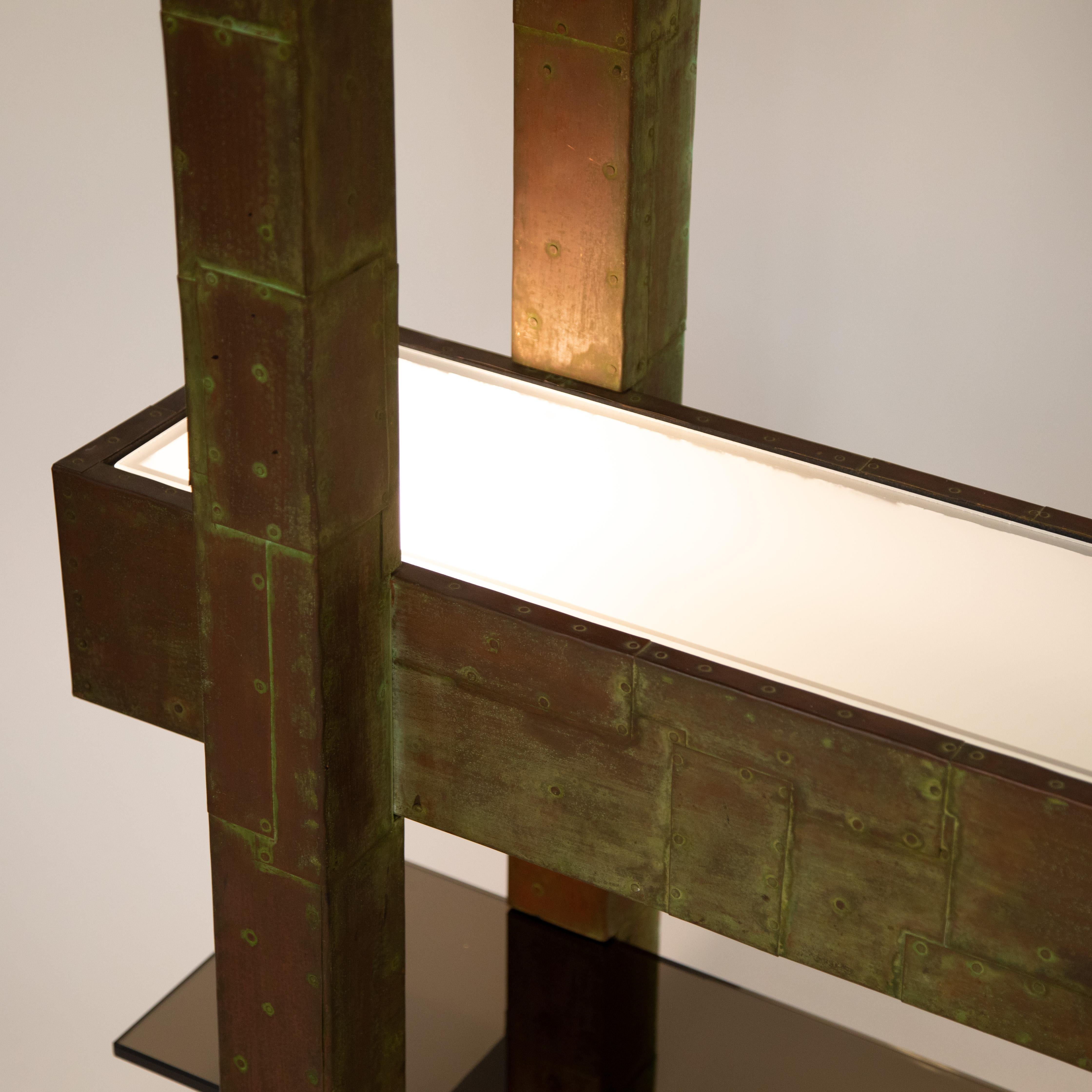 Unique Paul Evans Copper Patchwork Shelving Unit, circa 1968 For Sale 5