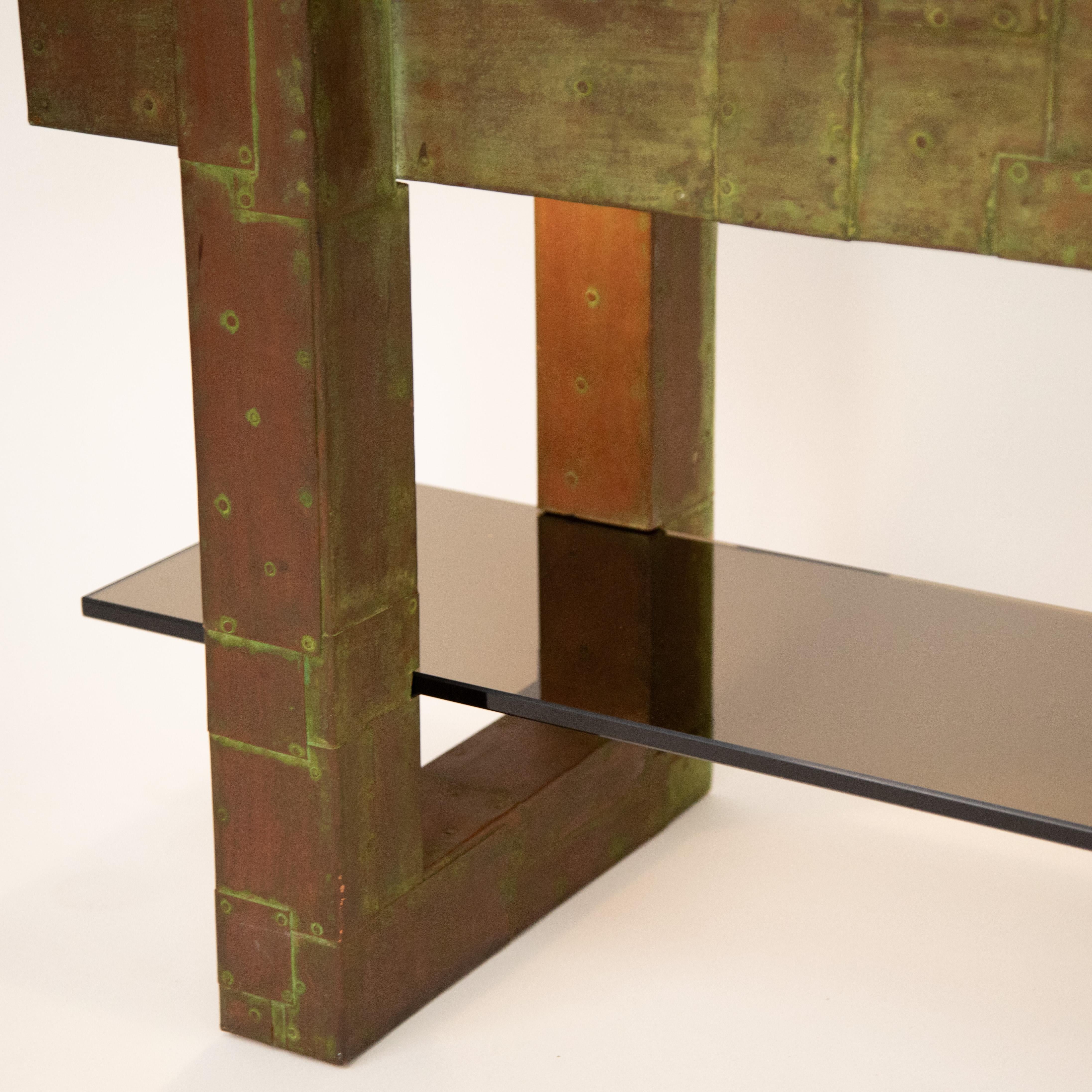 Unique Paul Evans Copper Patchwork Shelving Unit, circa 1968 For Sale 7