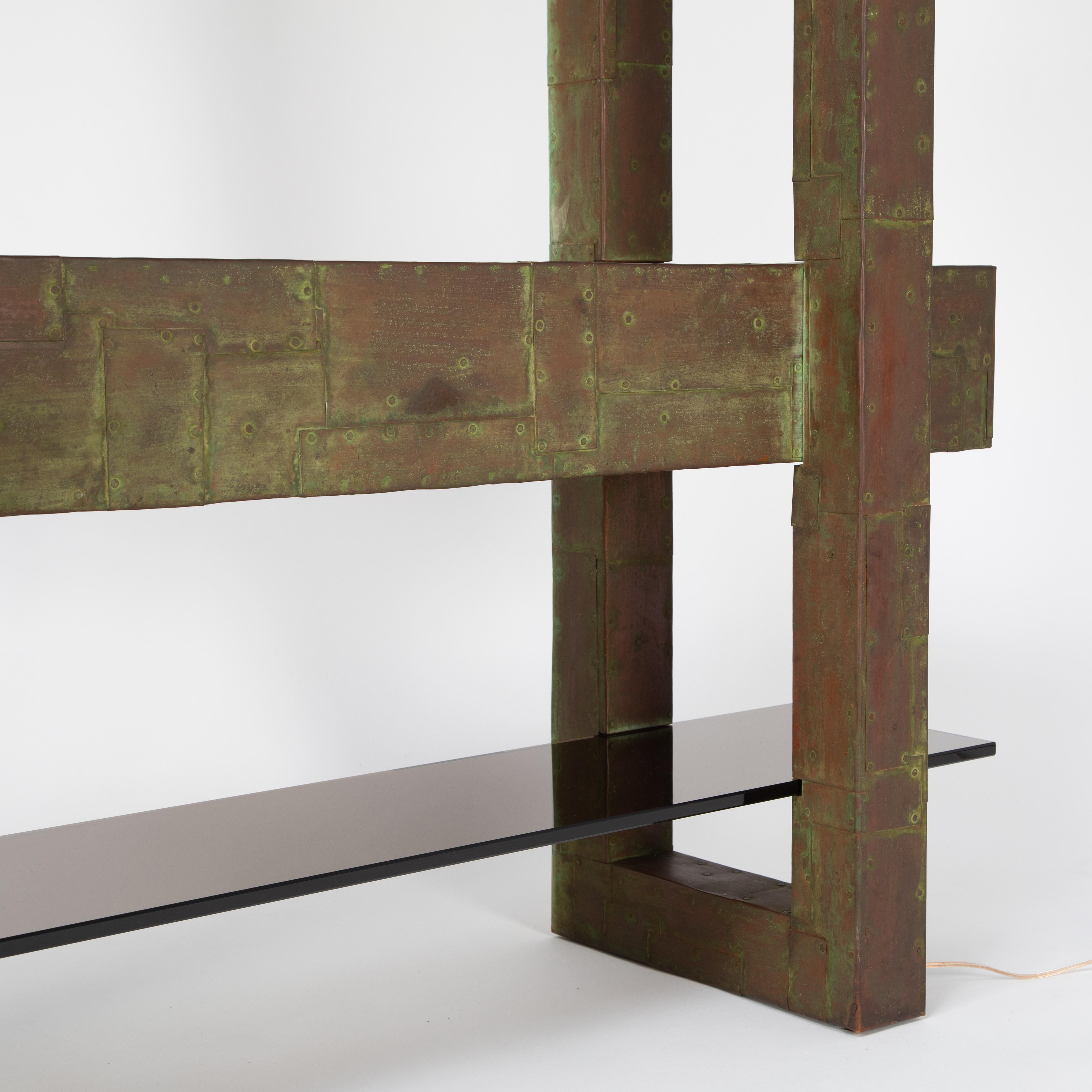 Unique Paul Evans Copper Patchwork Shelving Unit, circa 1968 For Sale 7