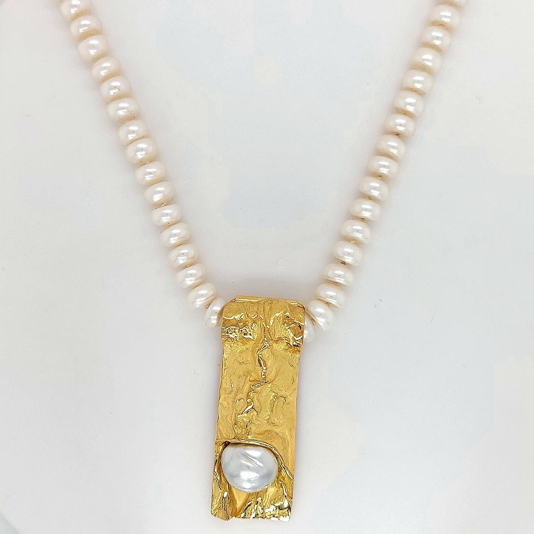Artista Collana di perle unica in oro 18 carati di Jean Pierre De Saedeleer in vendita