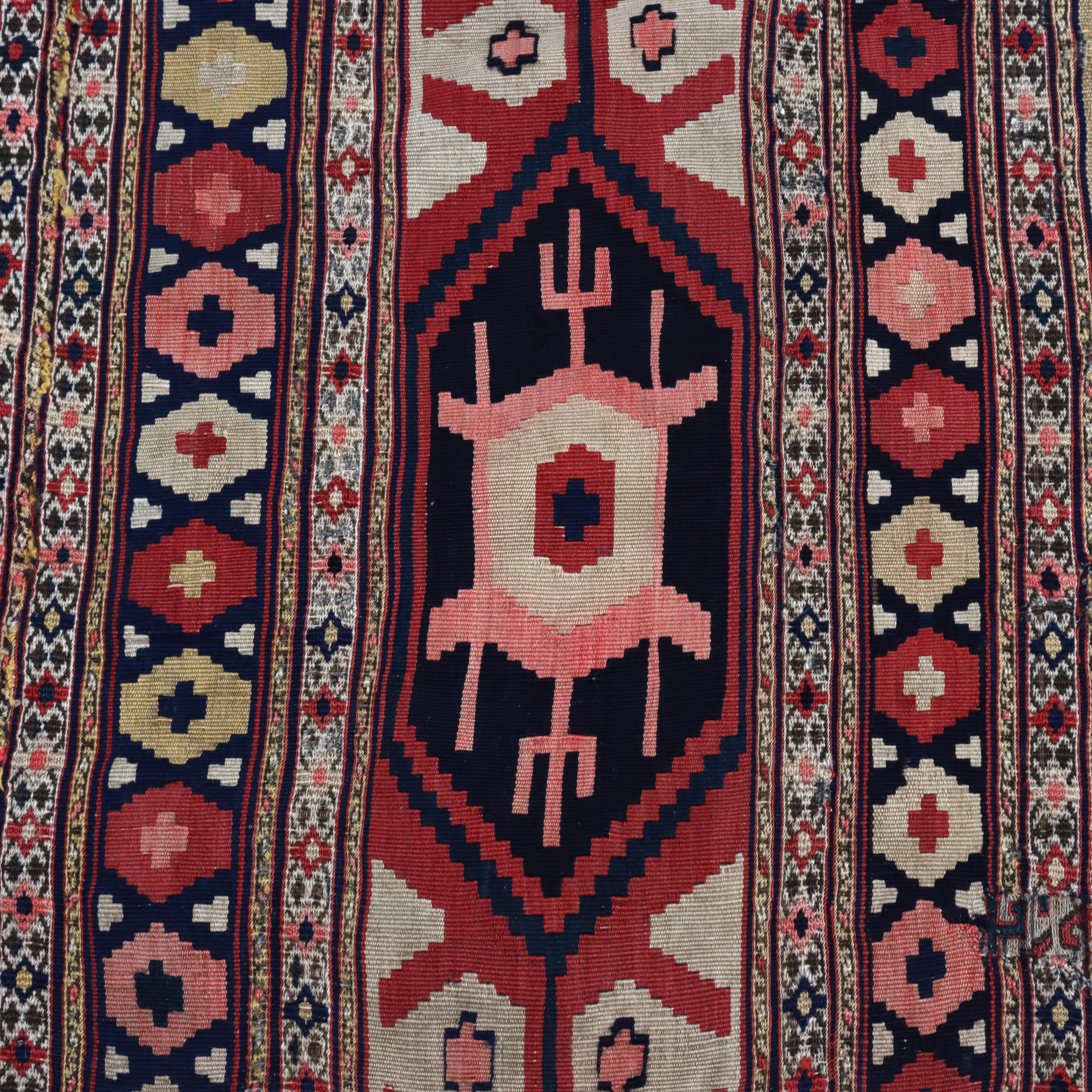 Einzigartiger persischer Kilim-Wollteppich C1930 im Angebot 2