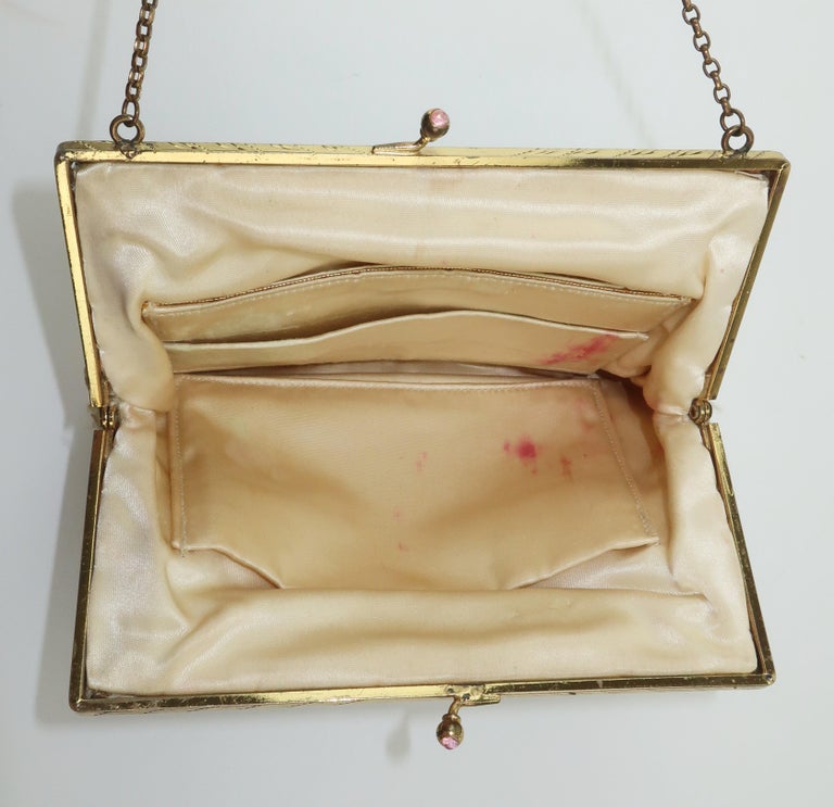 Unique Petit Point Forest Scene Handbag For Sale 4