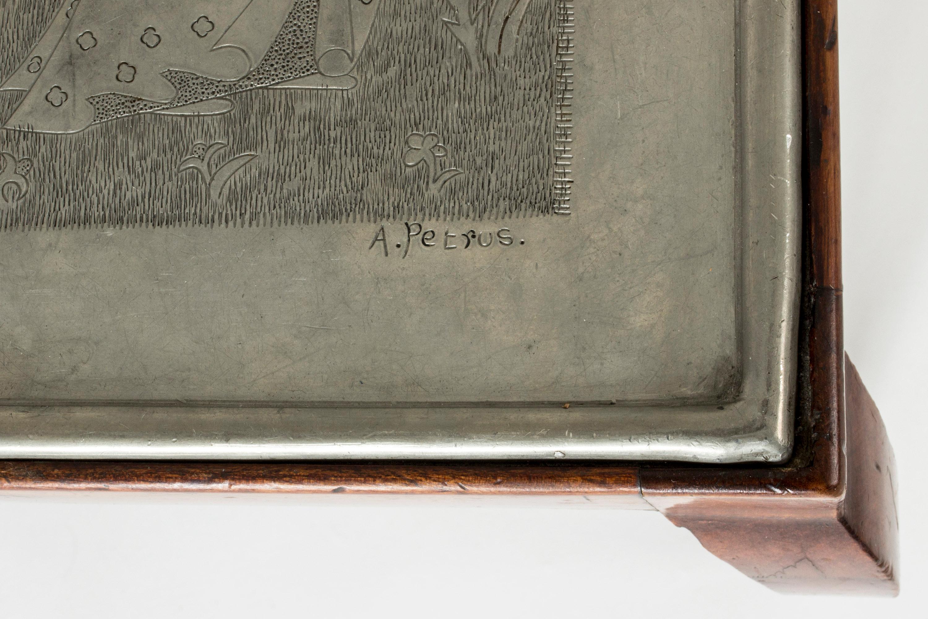 Unique Pewter Side Table by Anna Petrus, Sweden, 1925 4