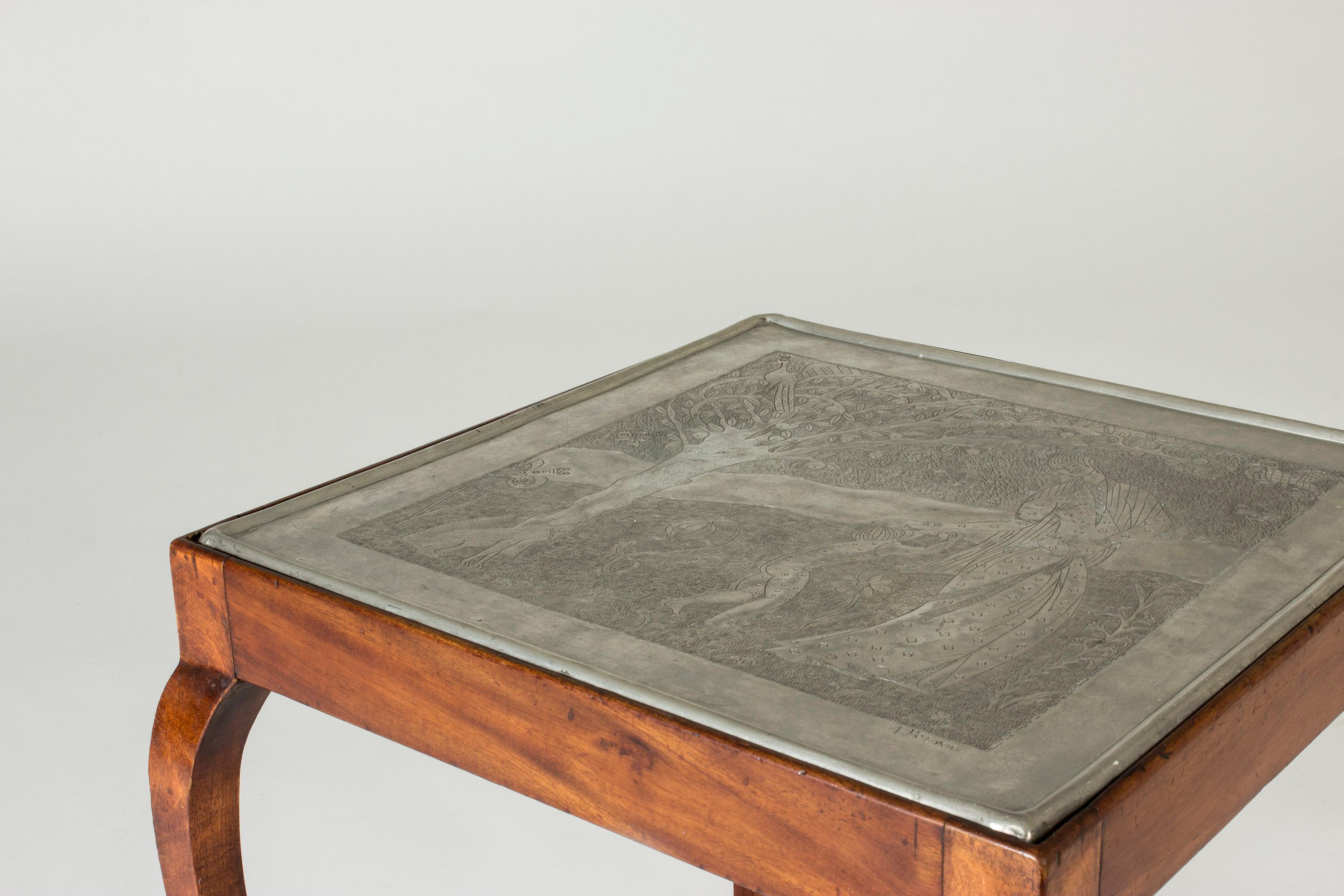 Unique Pewter Side Table by Anna Petrus, Sweden, 1925 In Good Condition In Stockholm, SE