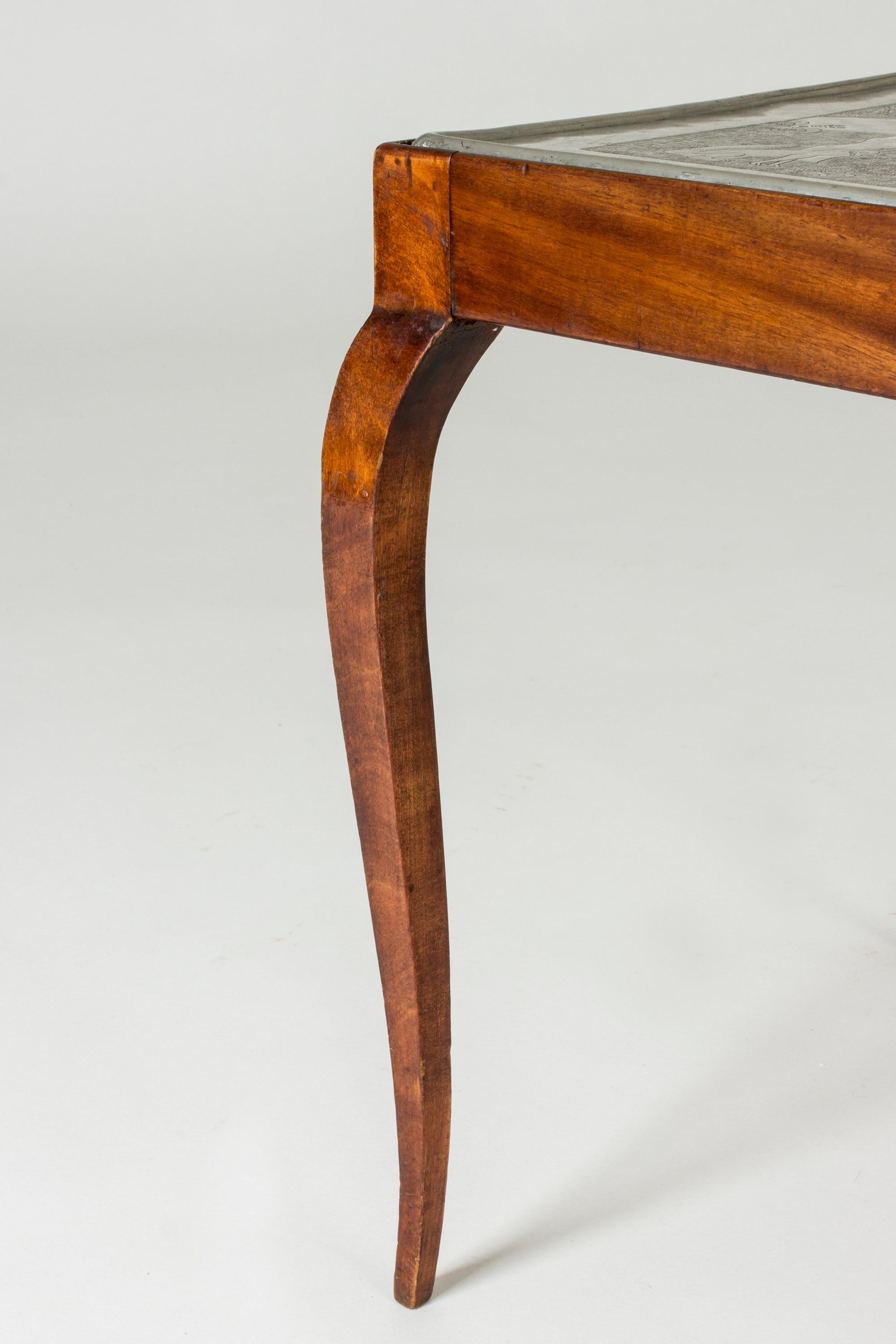 Early 20th Century Unique Pewter Side Table by Anna Petrus, Sweden, 1925