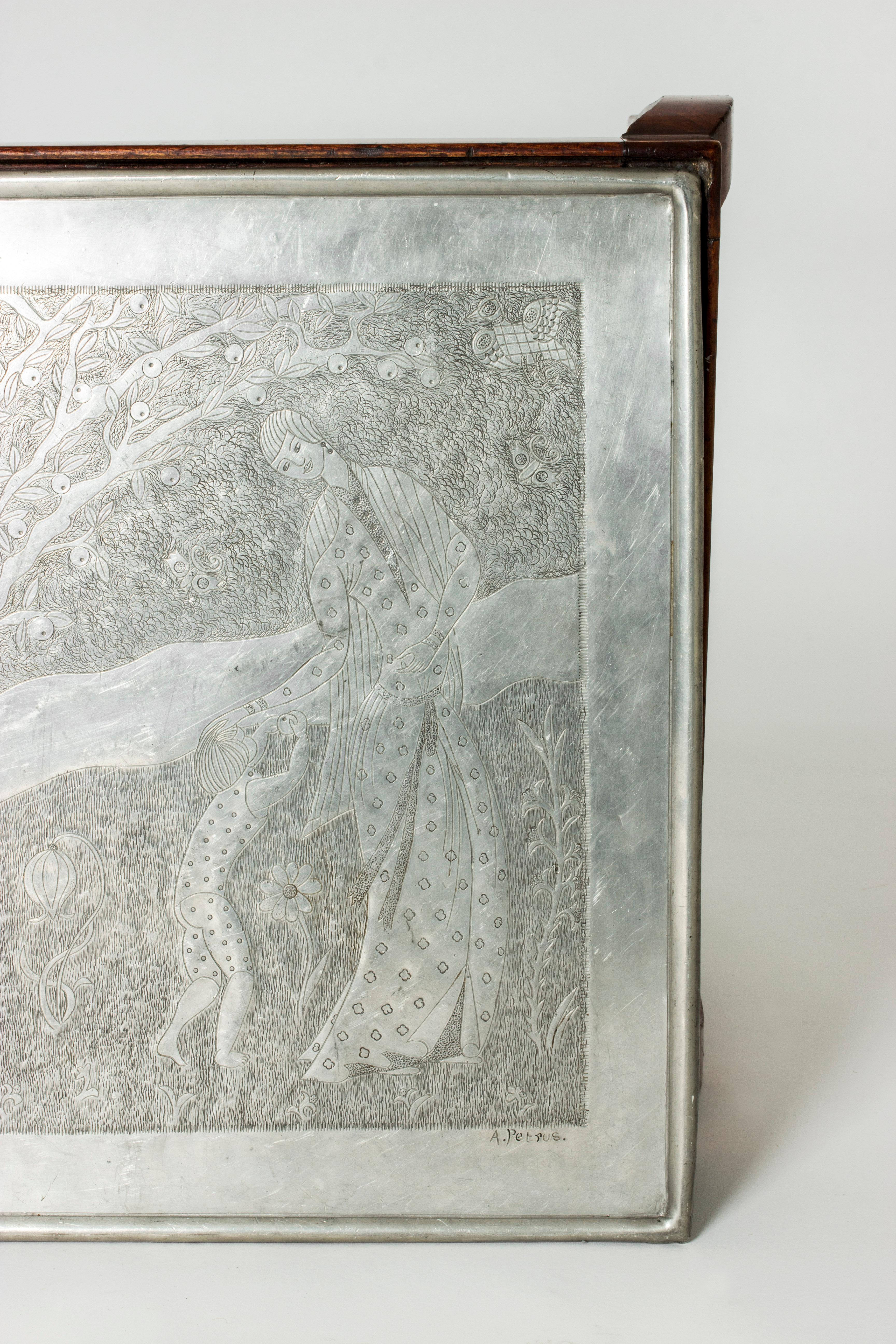 Unique Pewter Side Table by Anna Petrus, Sweden, 1925 2