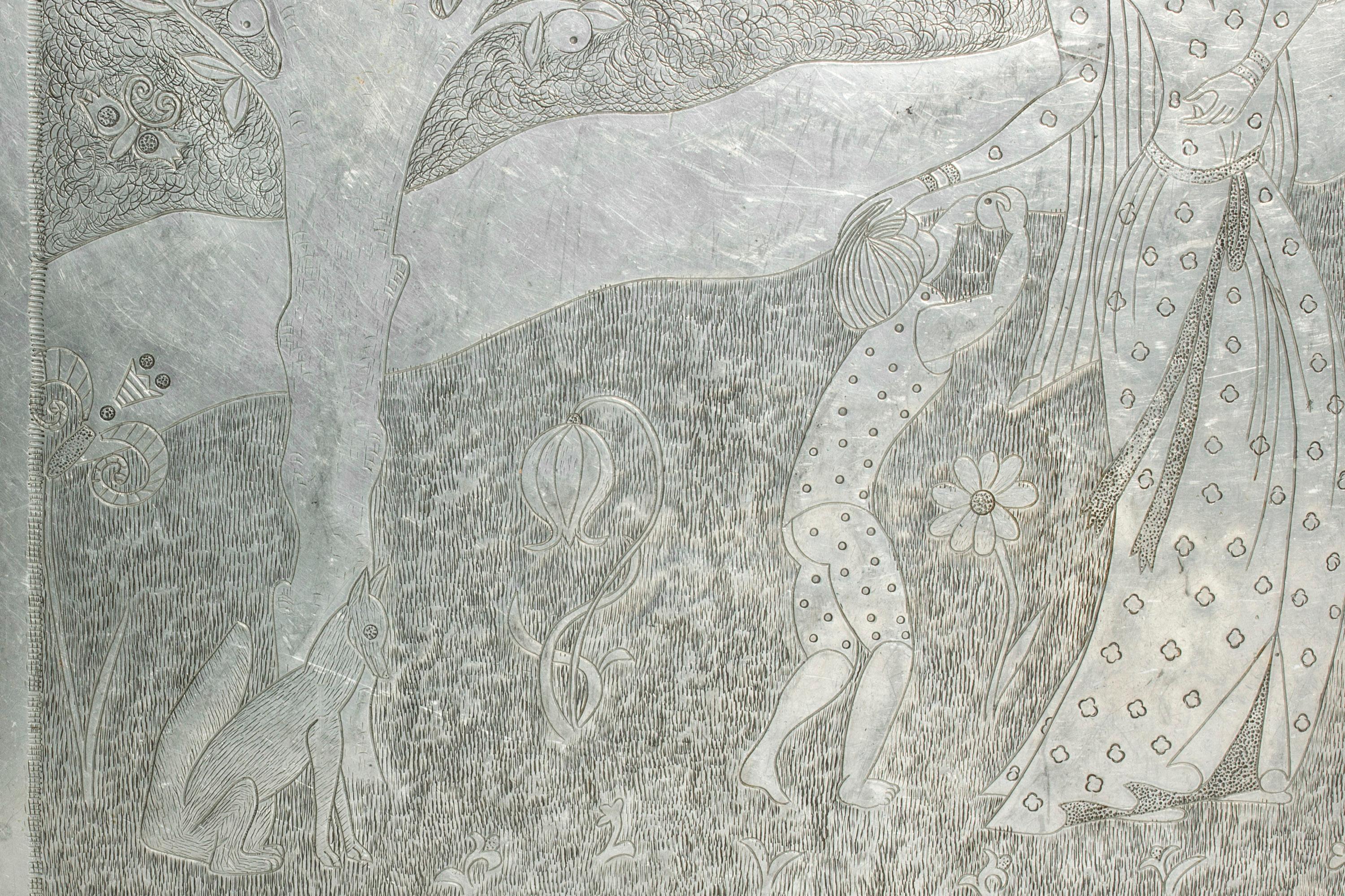 Unique Pewter Side Table by Anna Petrus, Sweden, 1925 3