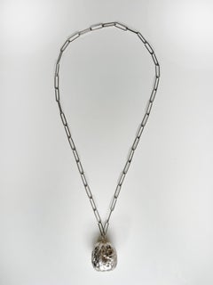 Unique Piece 1000 Sterling Silver Plated Nut Chain Necklace