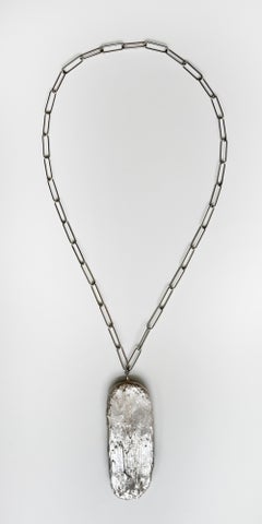 Unique Piece 1000 Sterling Silver Plated Wood Chain Necklace