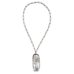 Unique Piece 1000 Sterling Silver Plated Wood Chain Necklace